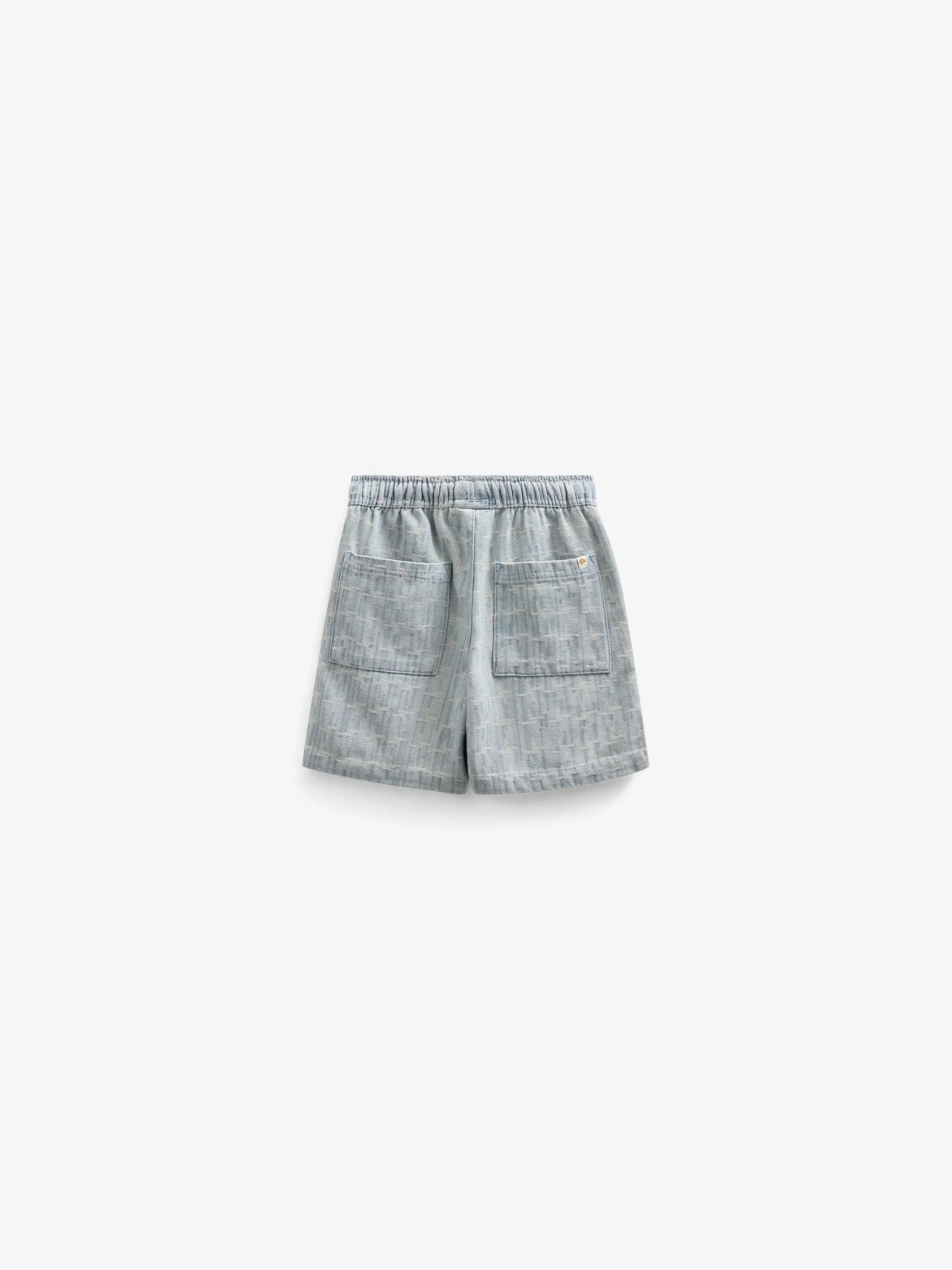 Baggy Jacquard Denim Shorts - Tween - Blue Denim | 101092 Kyle - Image 4