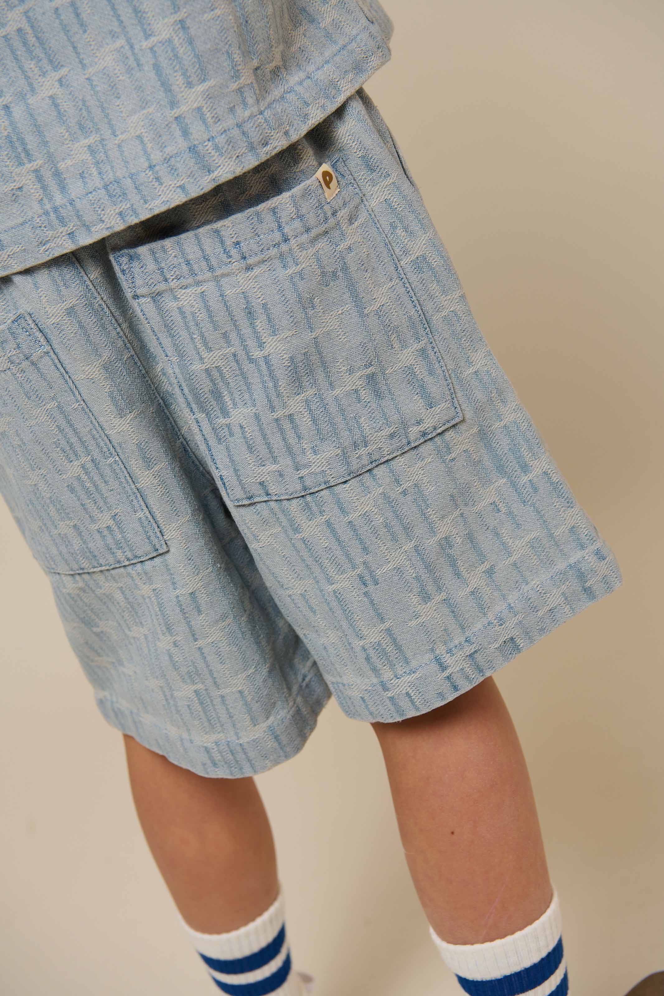 Baggy Jacquard Denim Shorts - Tween - Blue Denim | 101092 Kyle - Image 7