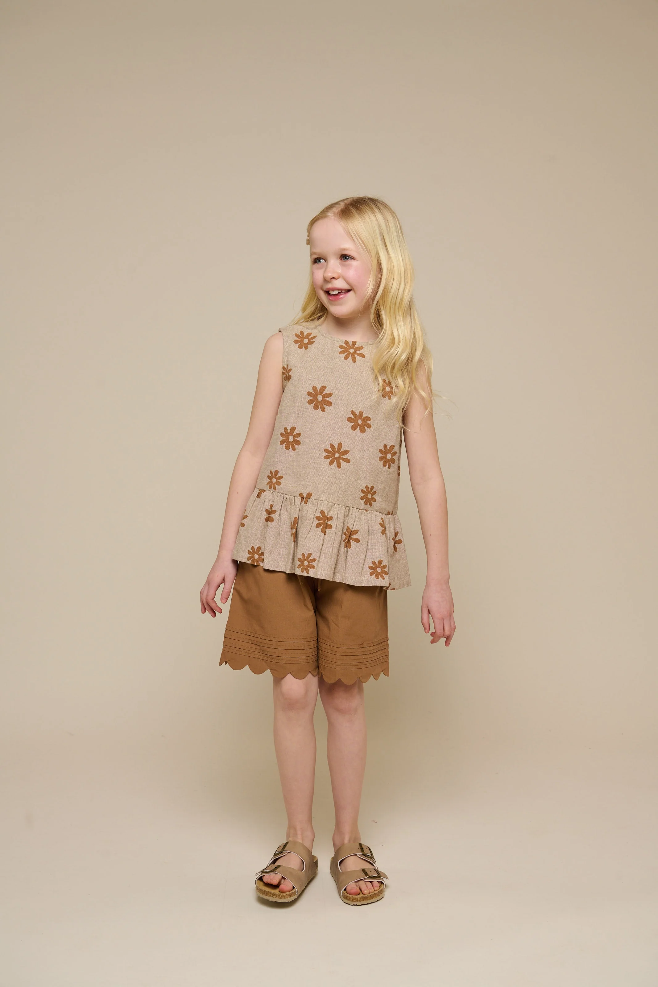 Bedrukte Katoenen Top - Tween - Sand | 101206 Molly