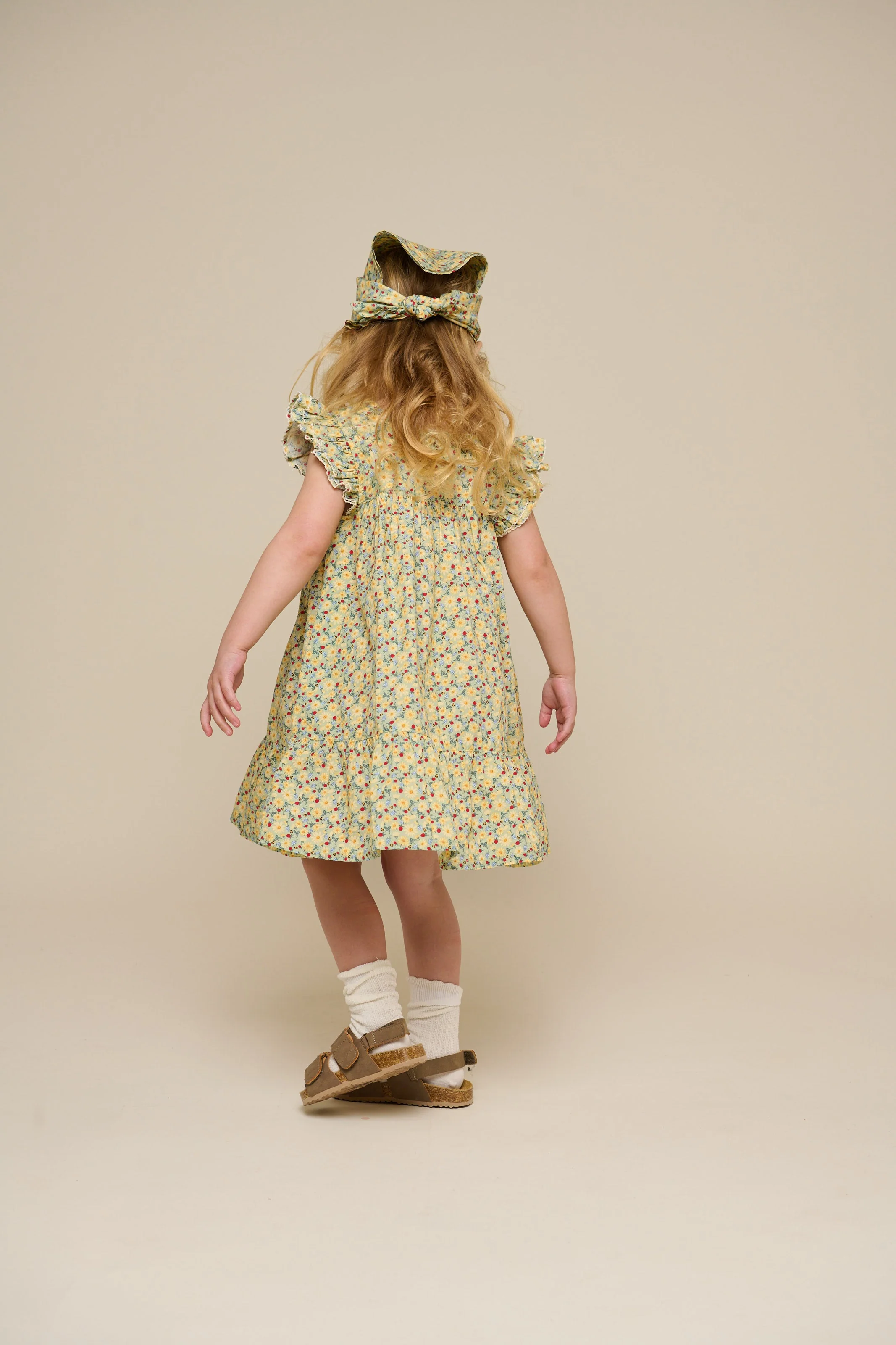 Bloemenbedrukte Poplin Jurk - Kids - Green | 100962 Poppy - Image 3