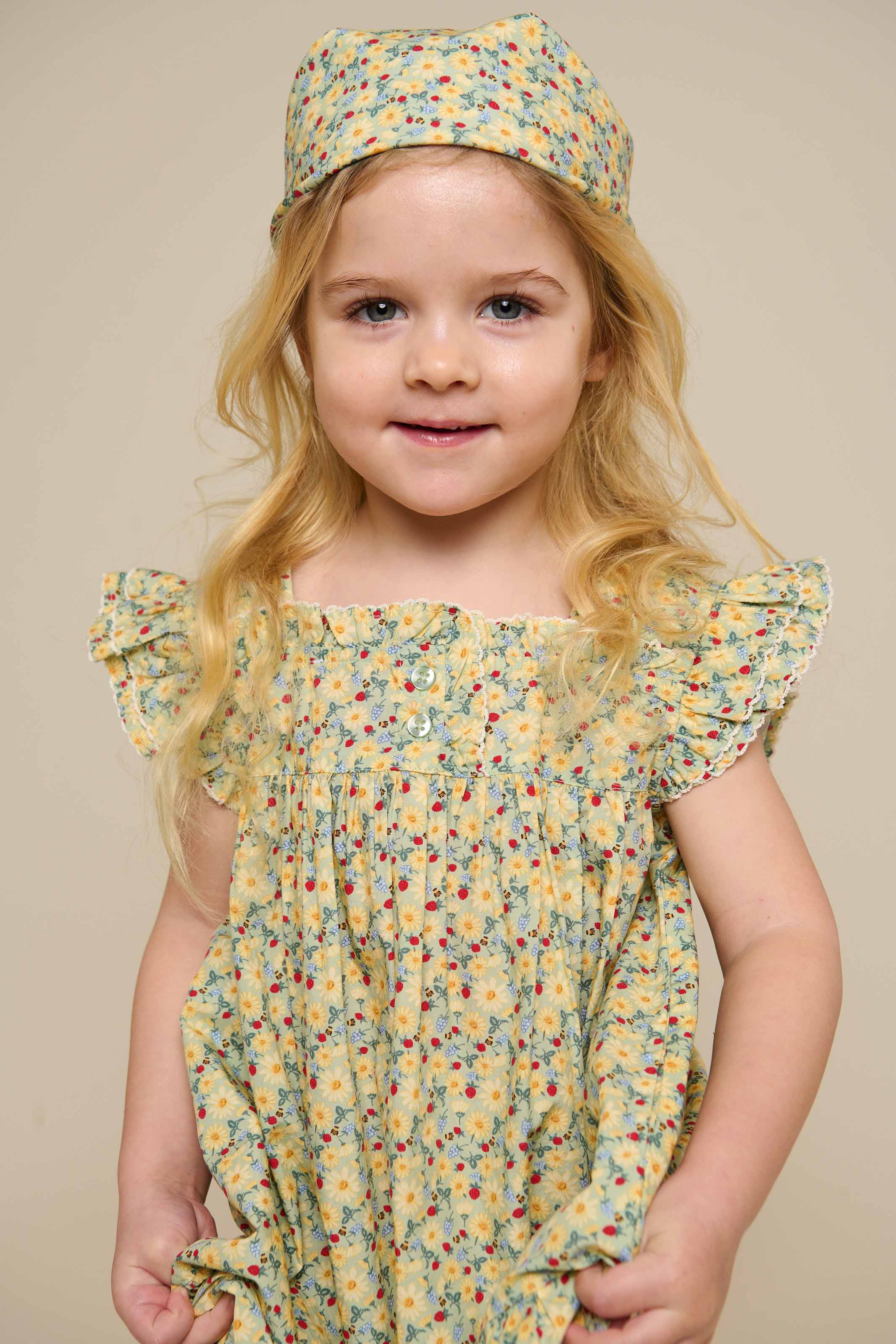 Bloemenbedrukte Poplin Jurk - Kids - Green | 100962 Poppy - Image 5