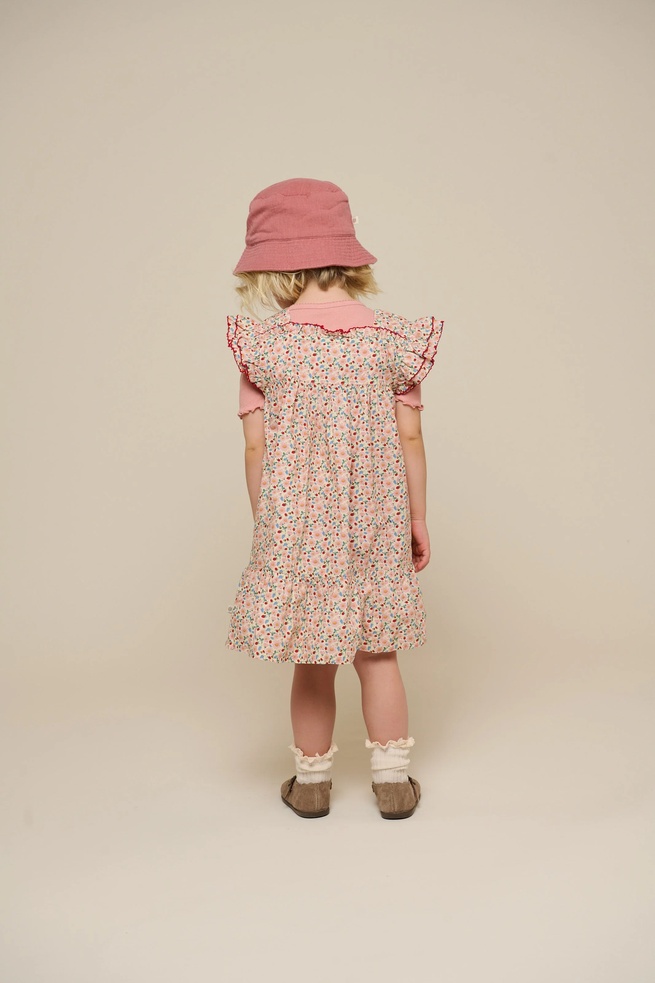 Bloemenbedrukte Poplin Jurk - Kids - Rose | 100960 Poppy - Image 3