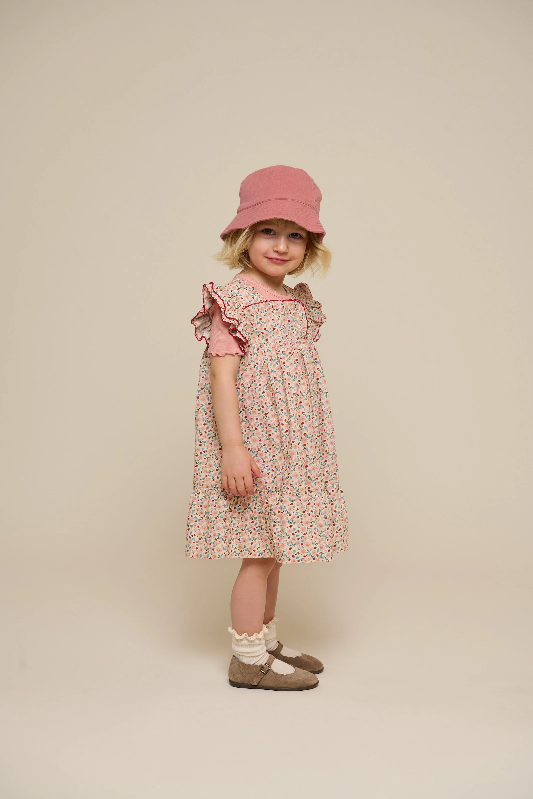 Bloemenbedrukte Poplin Jurk - Kids - Rose | 100960 Poppy - Image 5