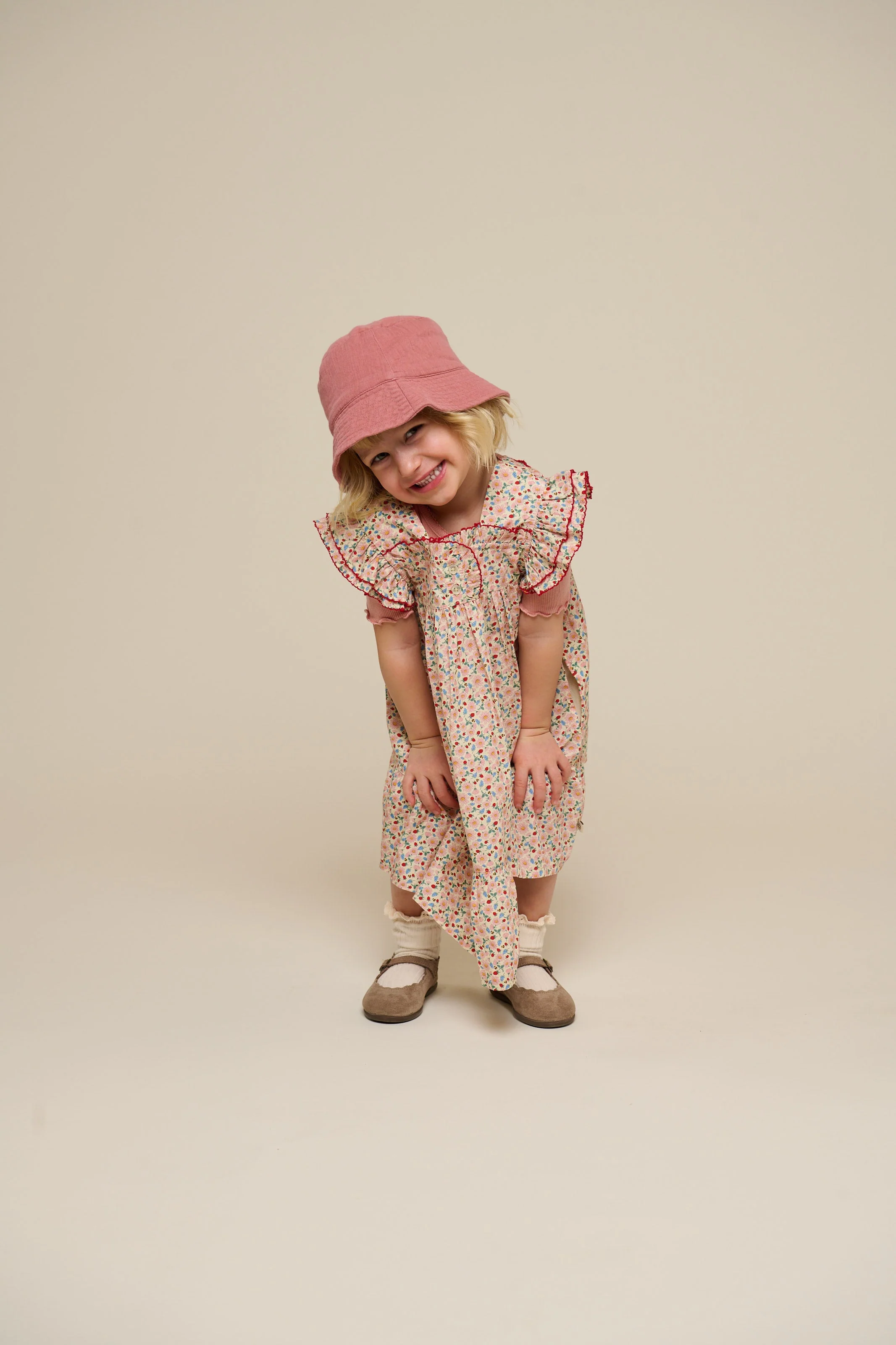 Bloemenbedrukte Poplin Jurk - Kids - Rose | 100960 Poppy - Image 7