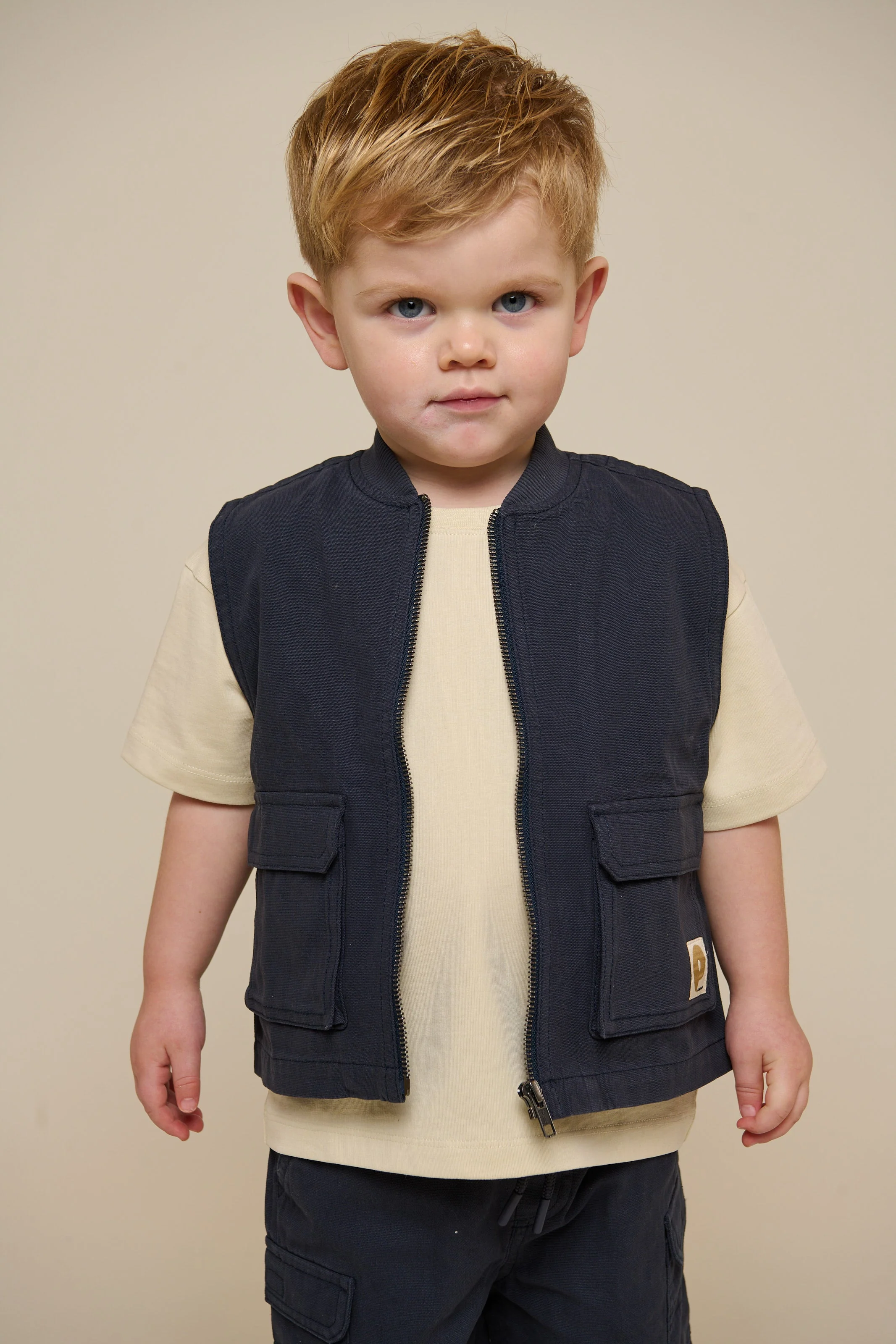 Canvas Cargo Gilet - Kids - Navy | 101130 Isack - Image 3