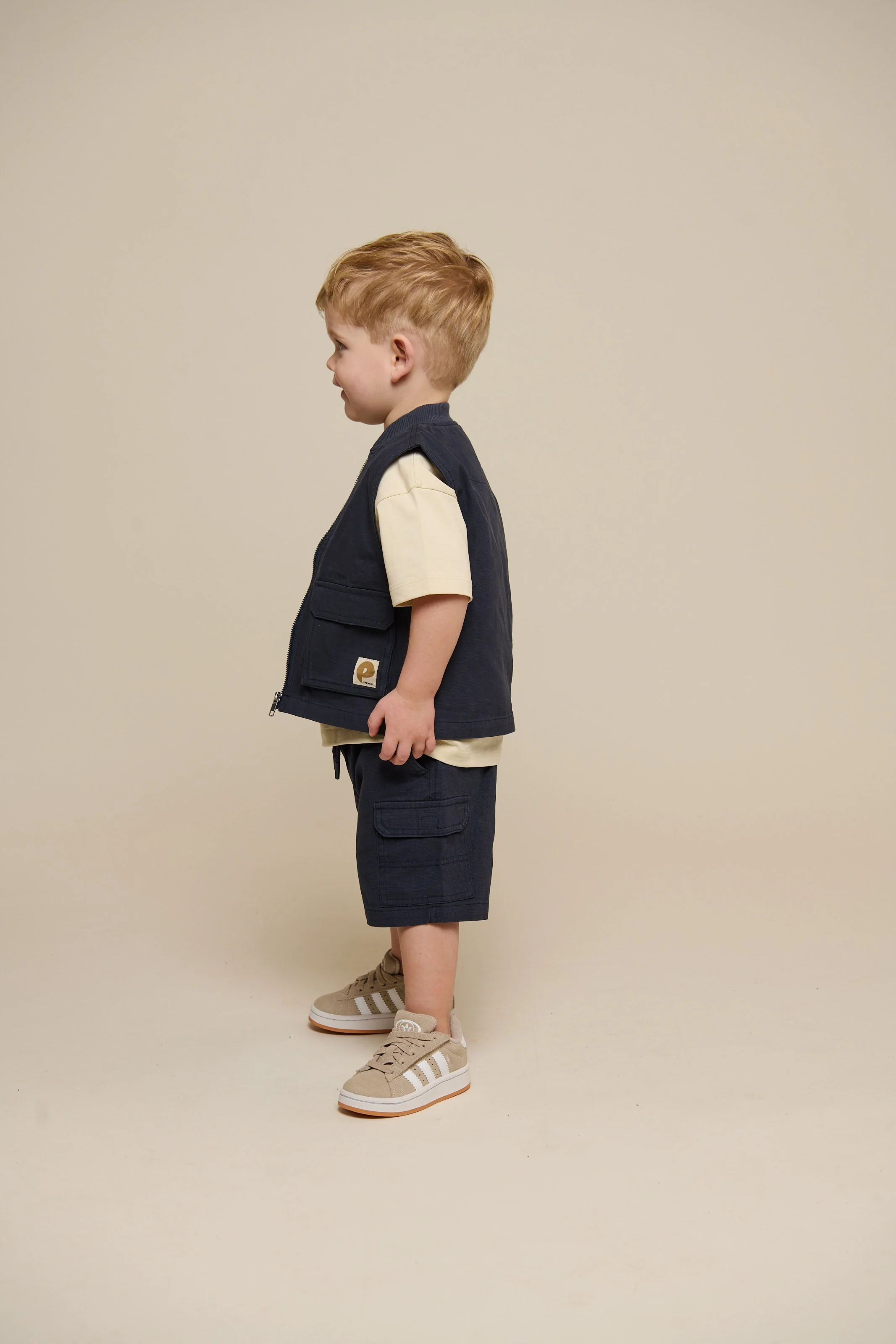 Canvas Cargo Shorts - Kids - Navy | 101122 Isack - Image 6