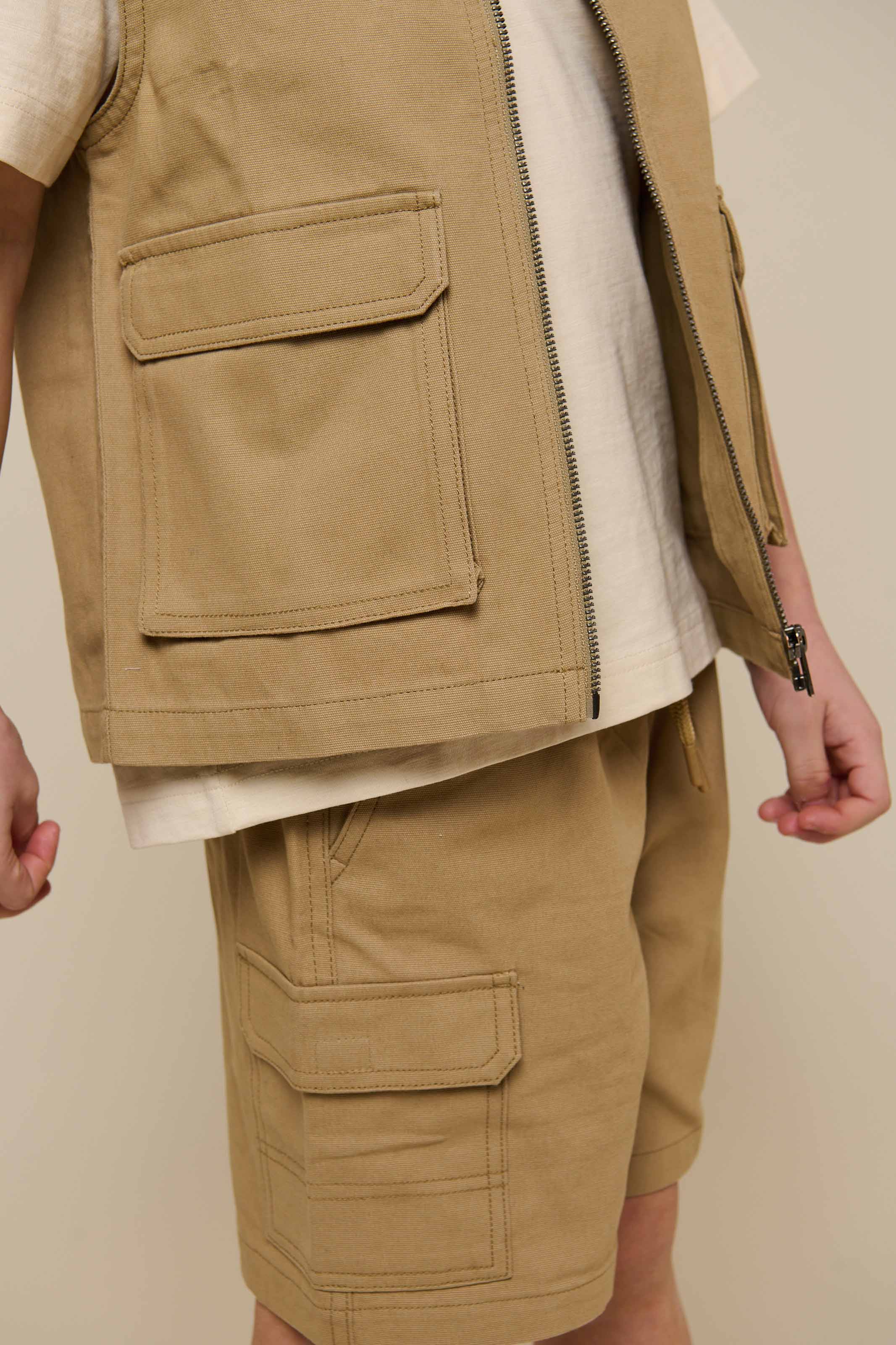 Canvas Cargo Shorts - Tween - Khaki | 101121 Isack - Image 6