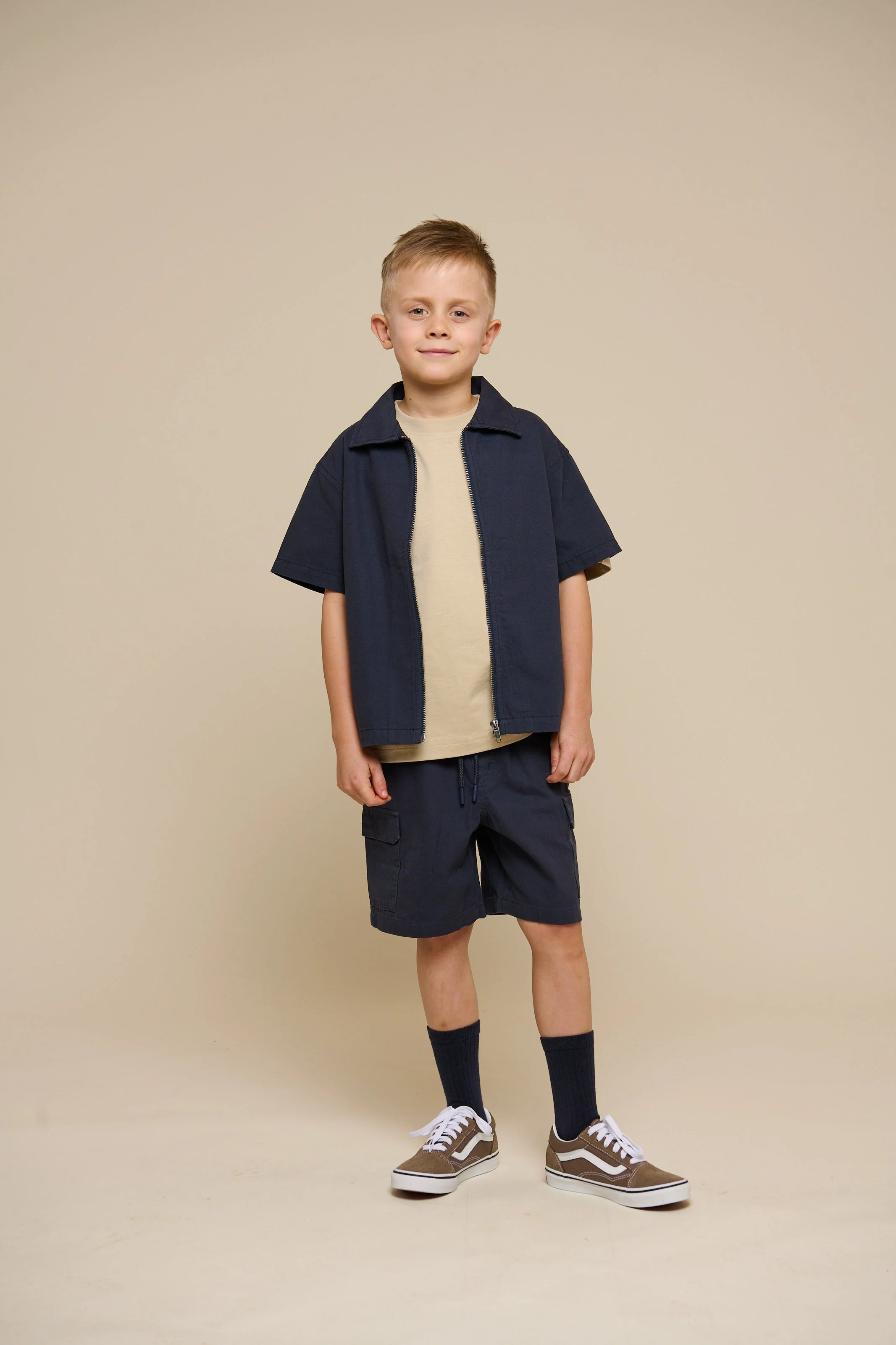 Canvas Overhemdjack met Rits - Kids - Navy | 101126 Isack