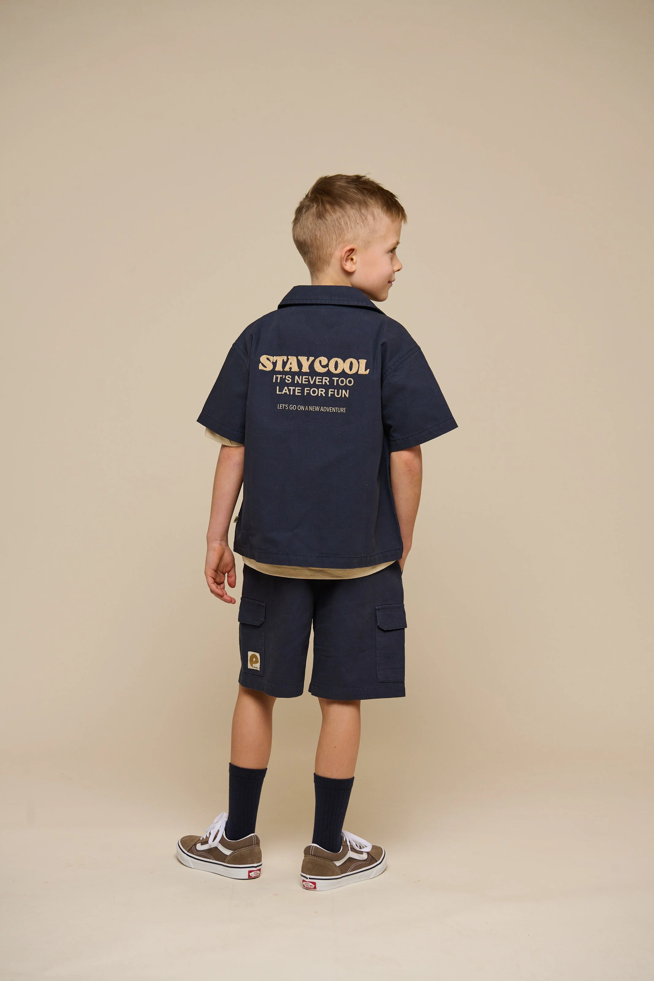 Canvas Overhemdjack met Rits - Kids - Navy | 101126 Isack - Image 5