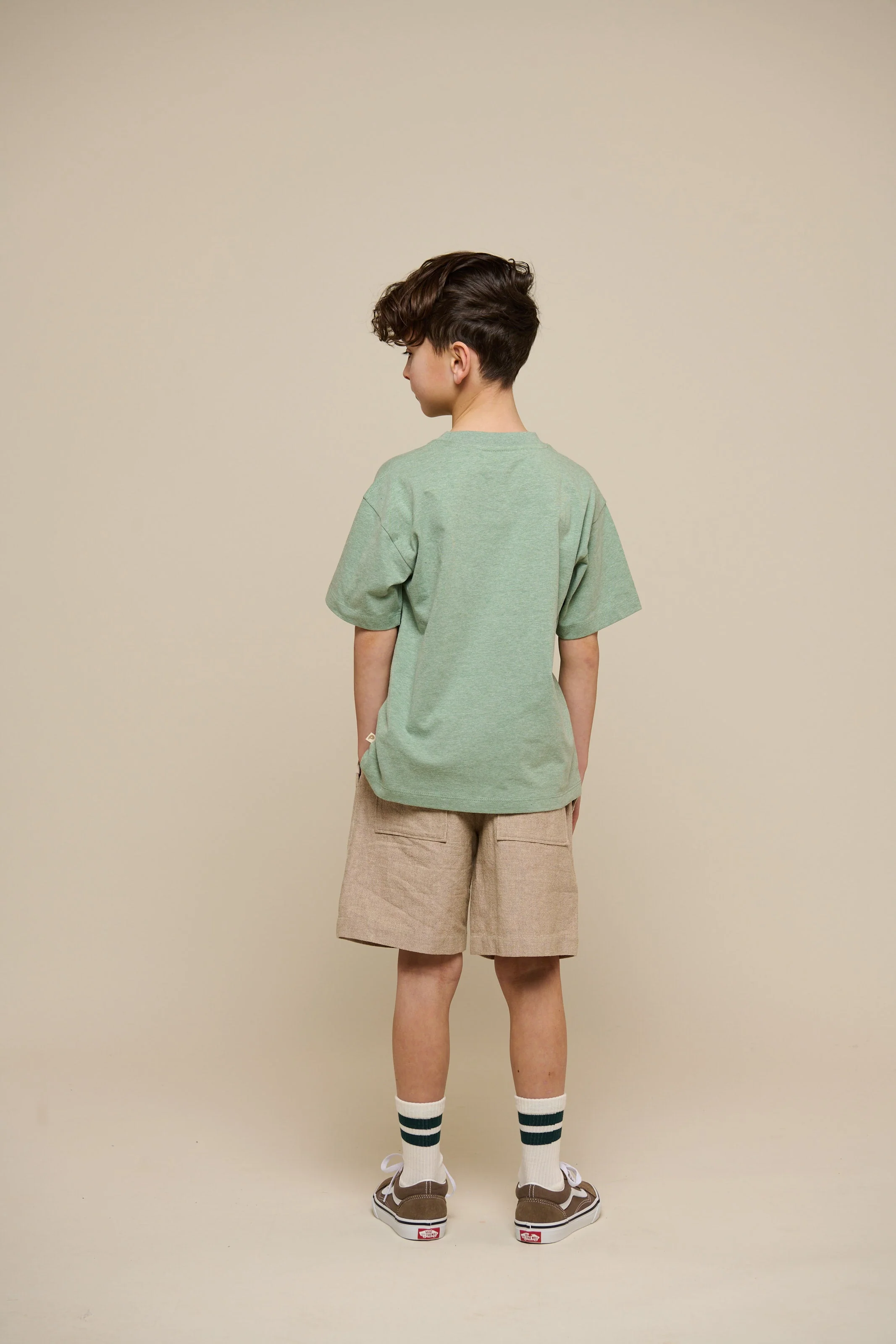 Croquet T-shirt - Tween - Light Green Melange | 101339 Vincent - Image 3