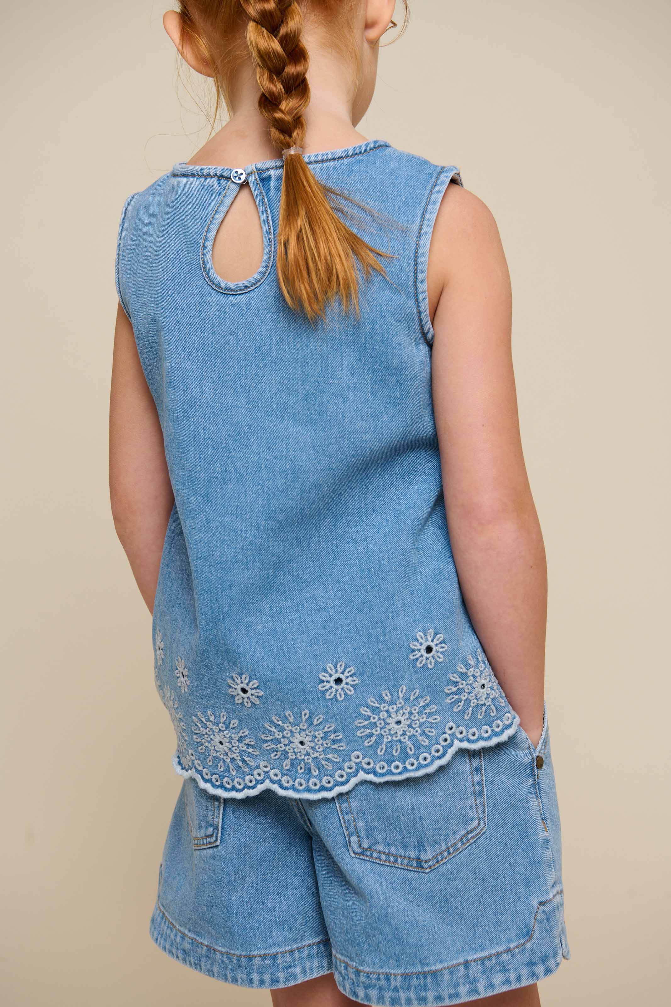 Denimshorts - Kids - Light Blue Denim | 101016 Vera - Image 7