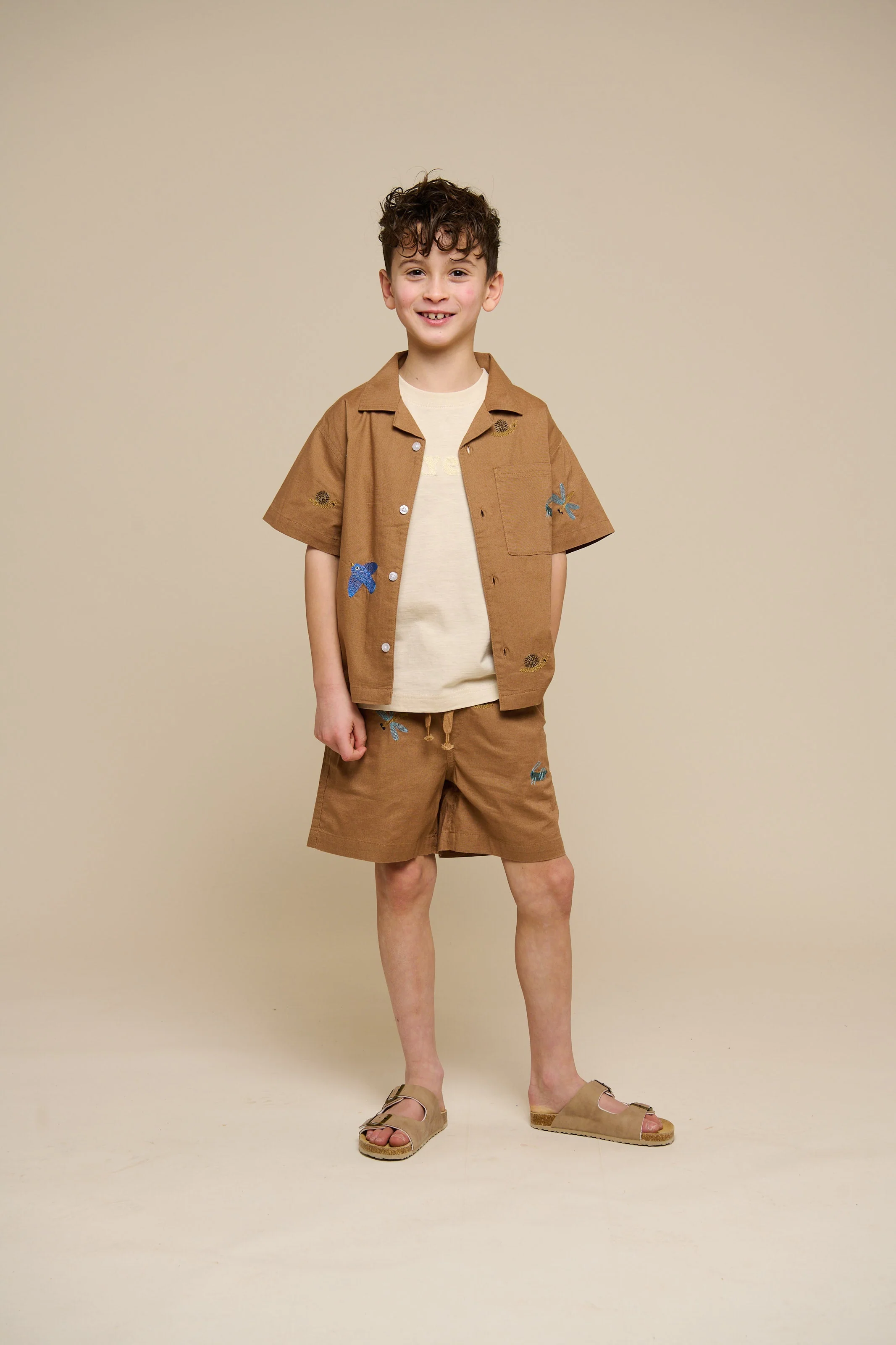 Embroidered Cotton Shorts - Tween - Coconut | 101099 Erik