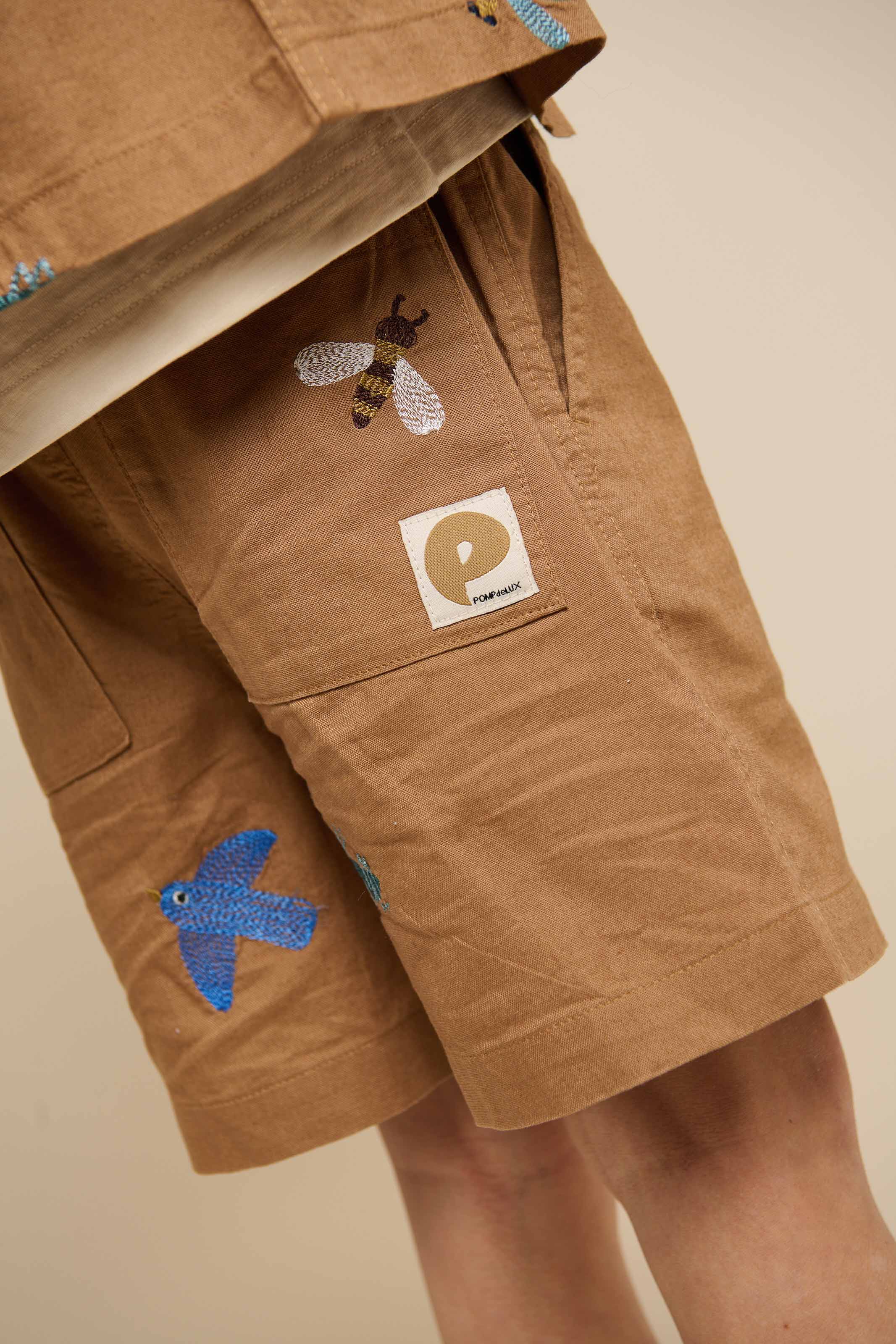 Embroidered Cotton Shorts - Tween - Coconut | 101099 Erik - Image 3