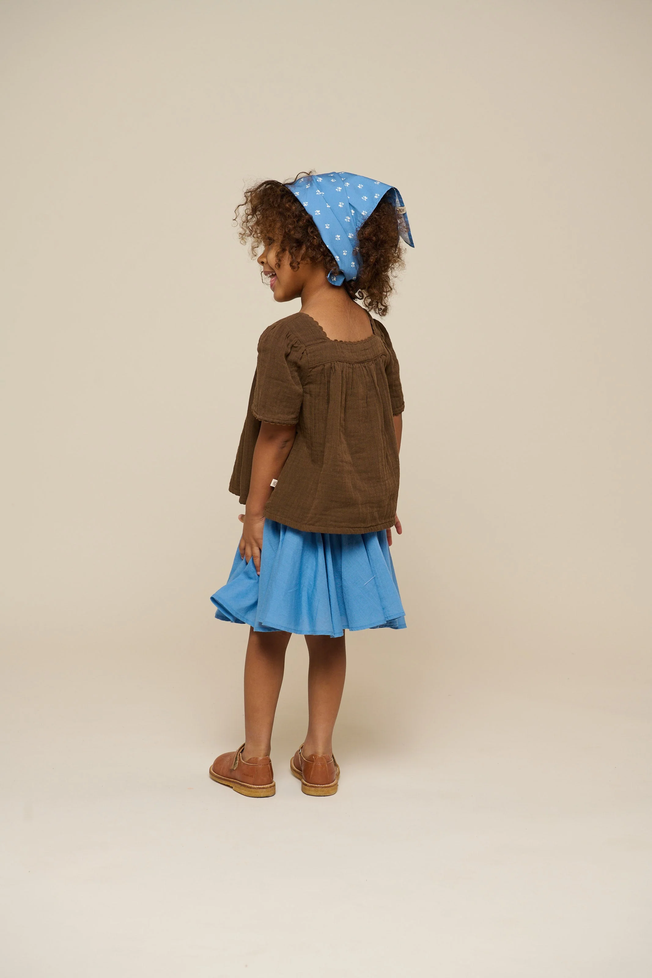 Gaze Blouse met Korte Mouwen - Kids - Dark Brown | 100916 Jasmine - Image 3