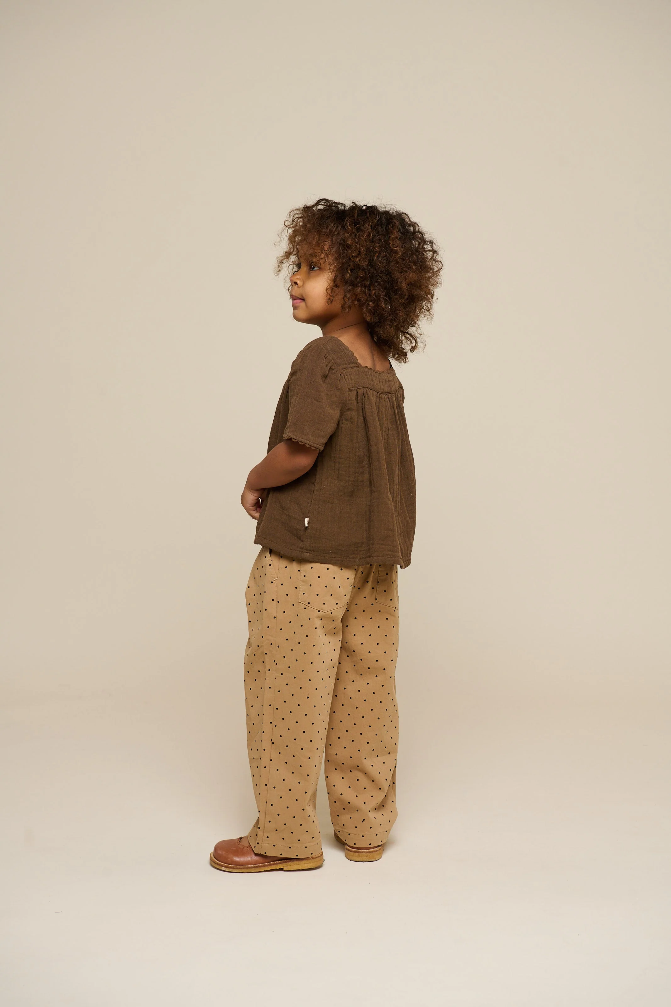 Gaze Blouse met Korte Mouwen - Kids - Dark Brown | 100916 Jasmine - Image 5