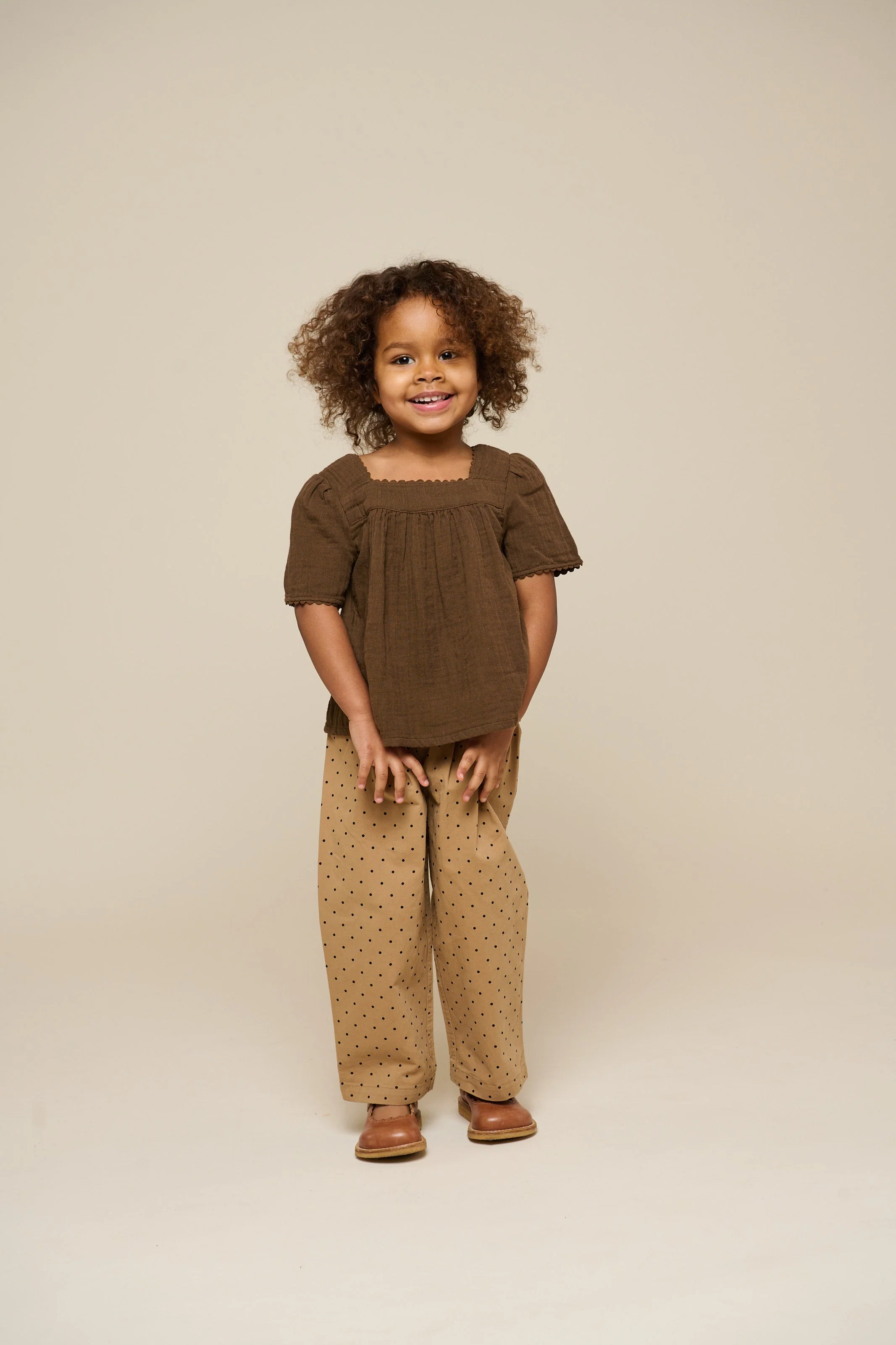 Gaze Blouse met Korte Mouwen - Kids - Dark Brown | 100916 Jasmine - Image 7
