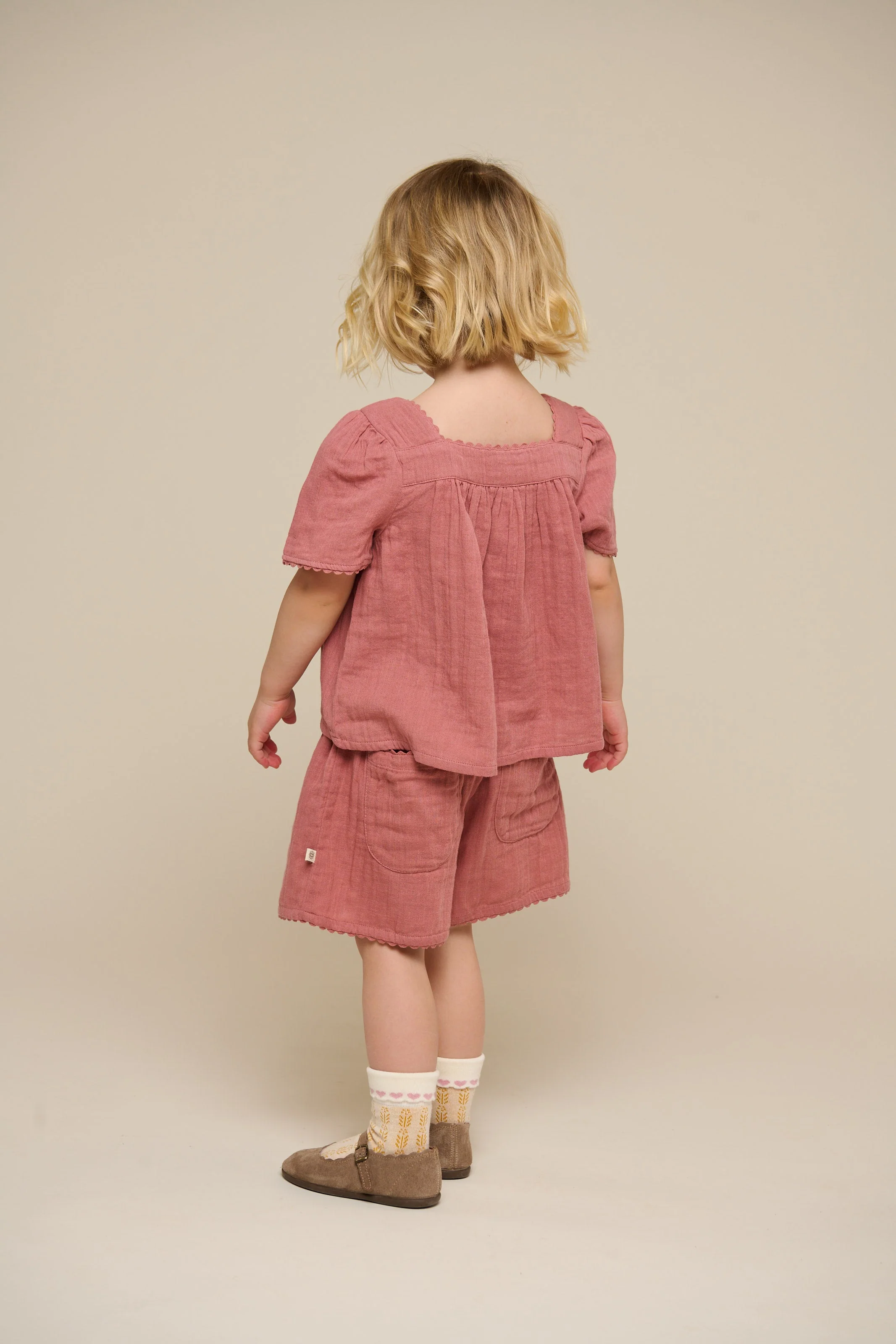 Gaze Blouse met Korte Mouwen - Kids - Old Rose | 100920 Jasmine - Image 5