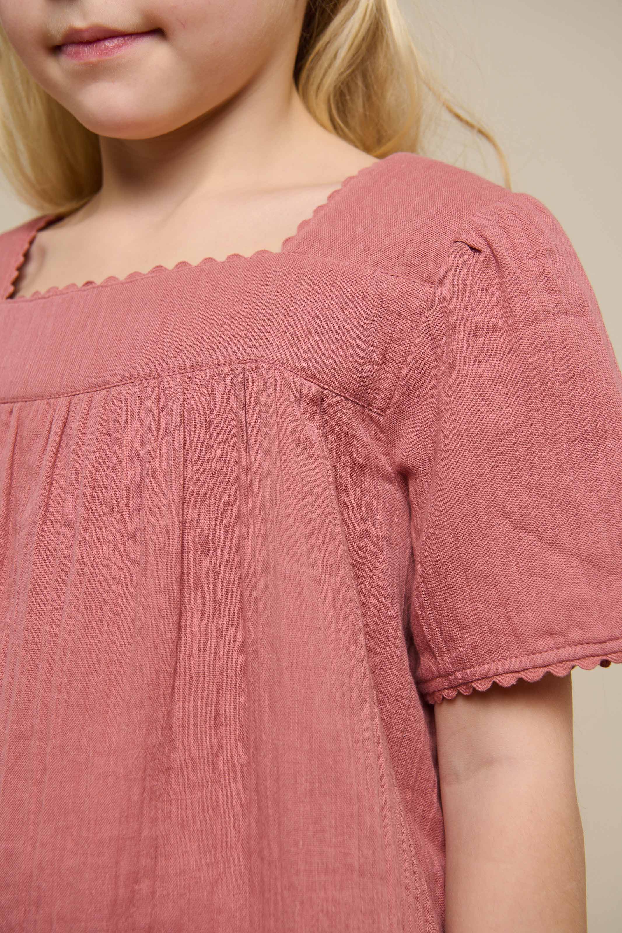 Gaze Blouse met Korte Mouwen - Tween - Old Rose | 100921 Jasmine - Image 3