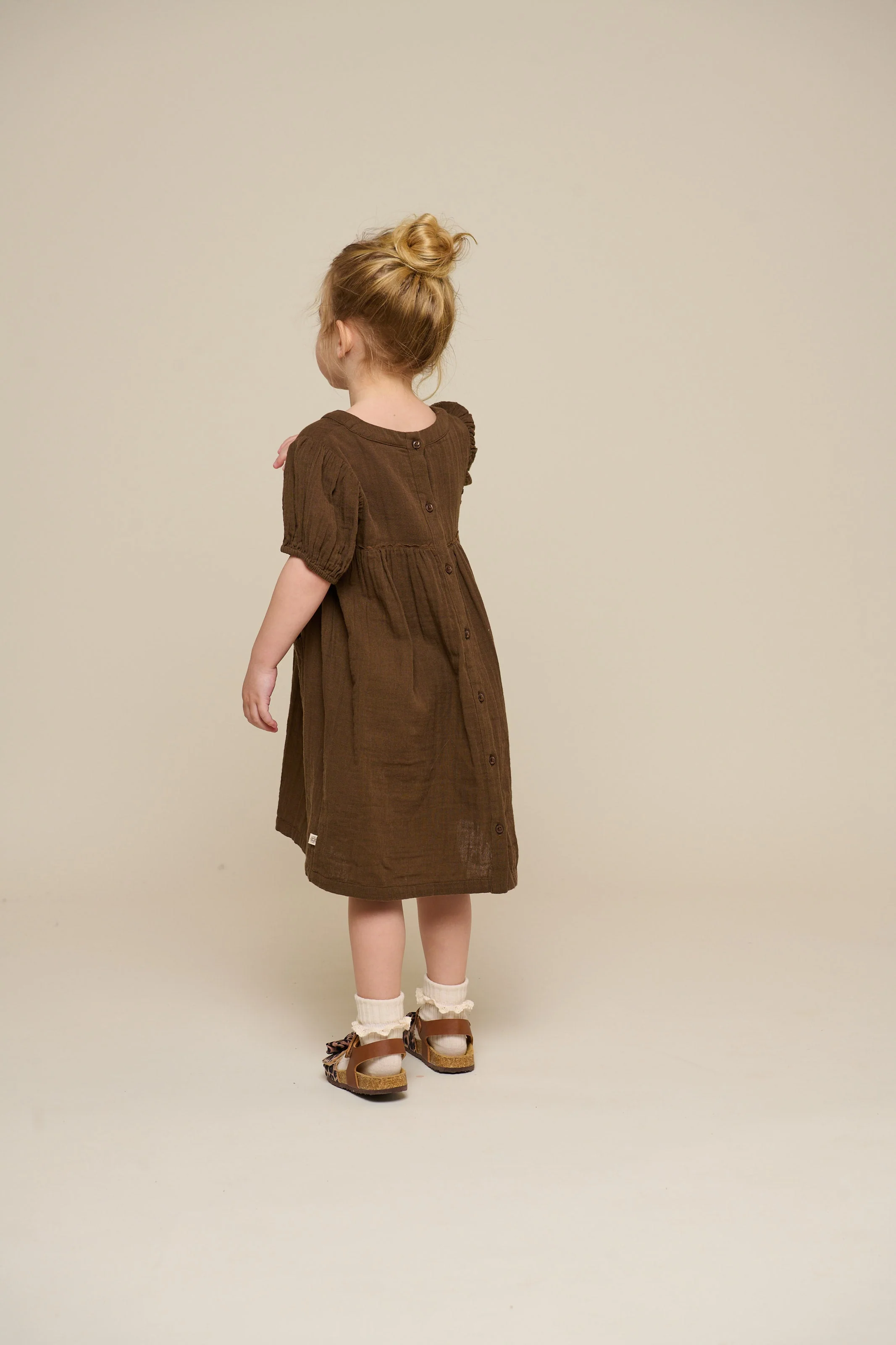 Gaze Jurk - Kids - Dark Brown | 100913 Jasmine - Image 5