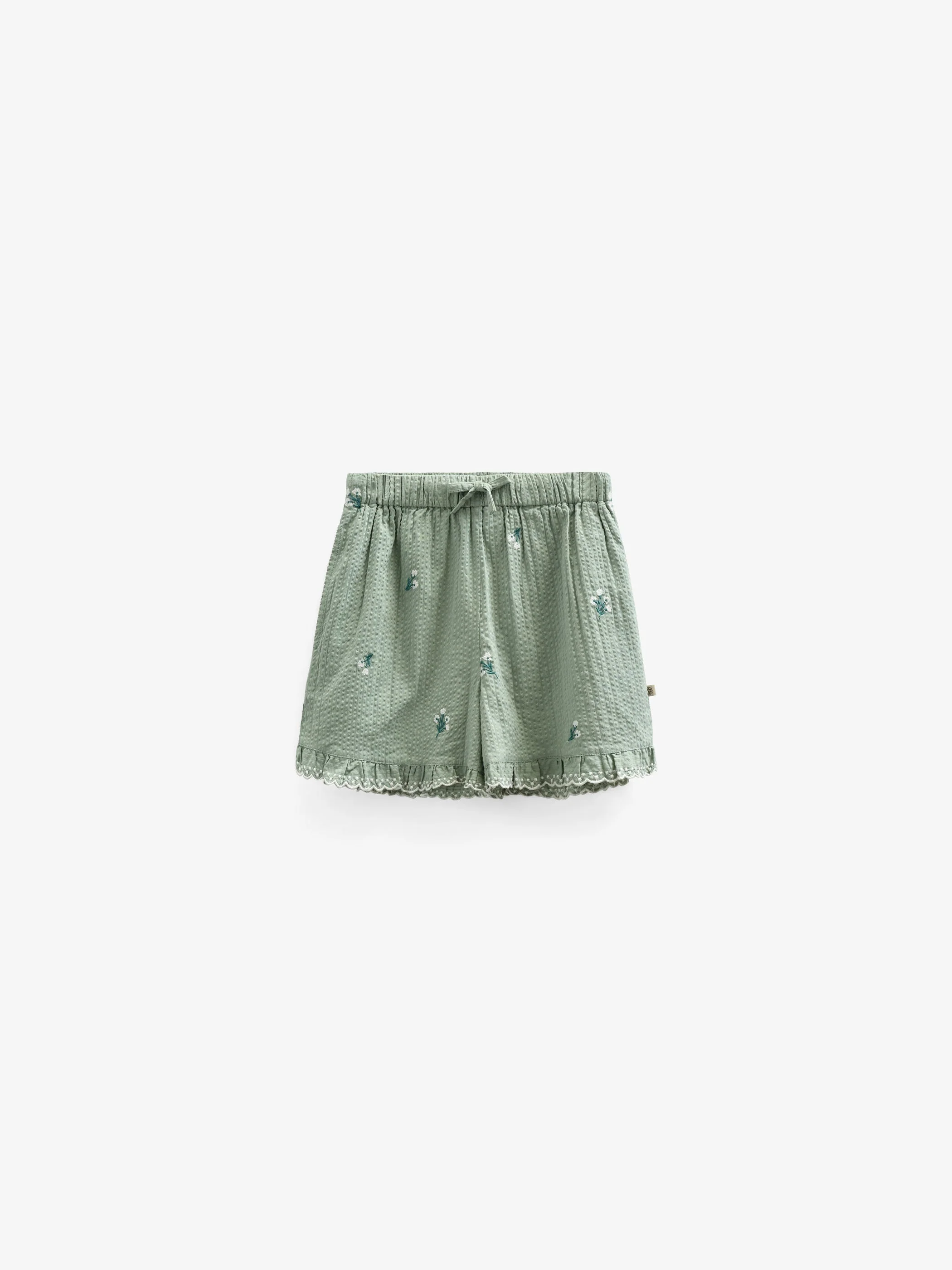 Geborduurde seersuckershorts - Kids - Dusty Green | 100984 Nora - Image 2