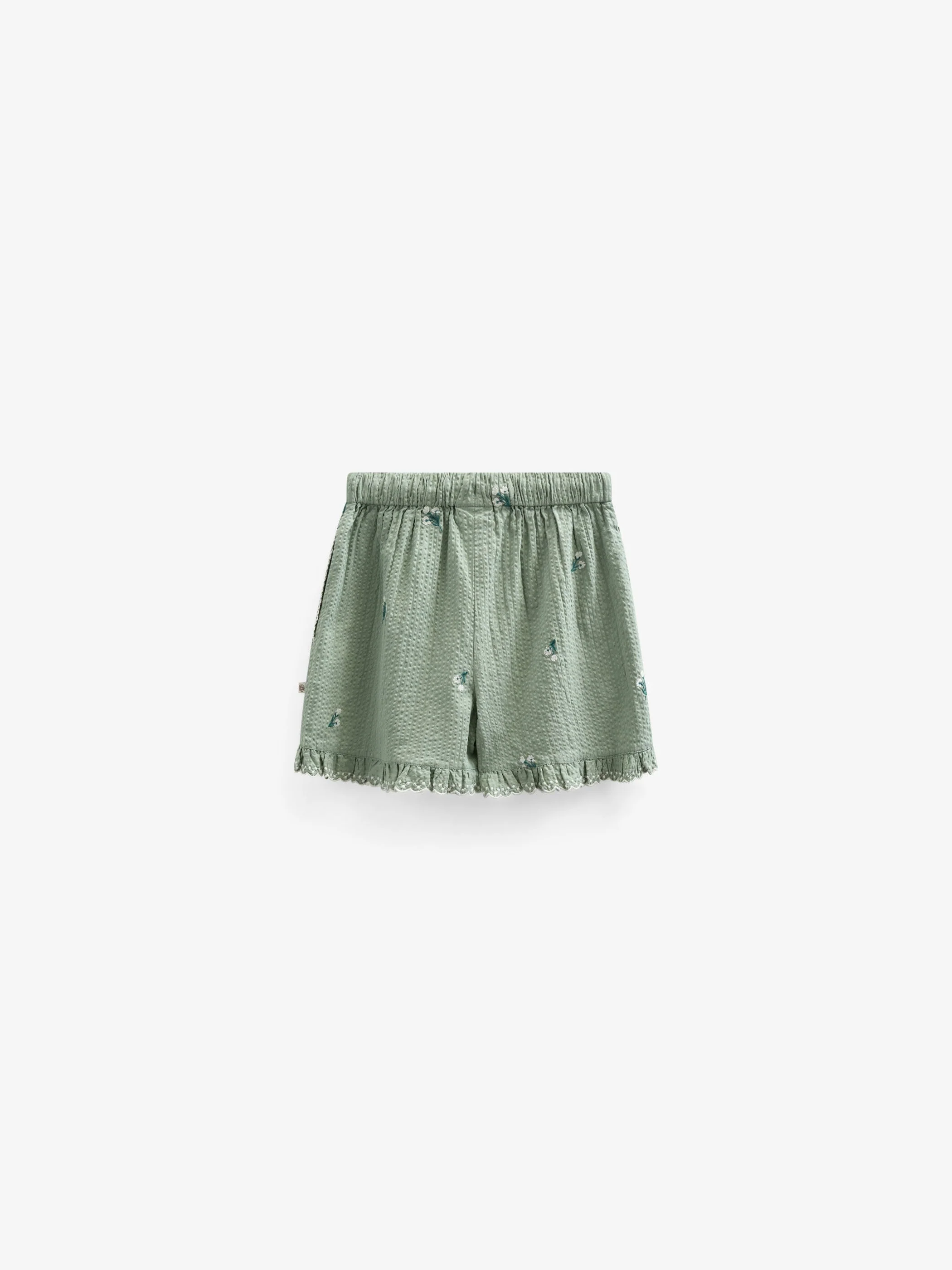 Geborduurde seersuckershorts - Kids - Dusty Green | 100984 Nora - Image 4