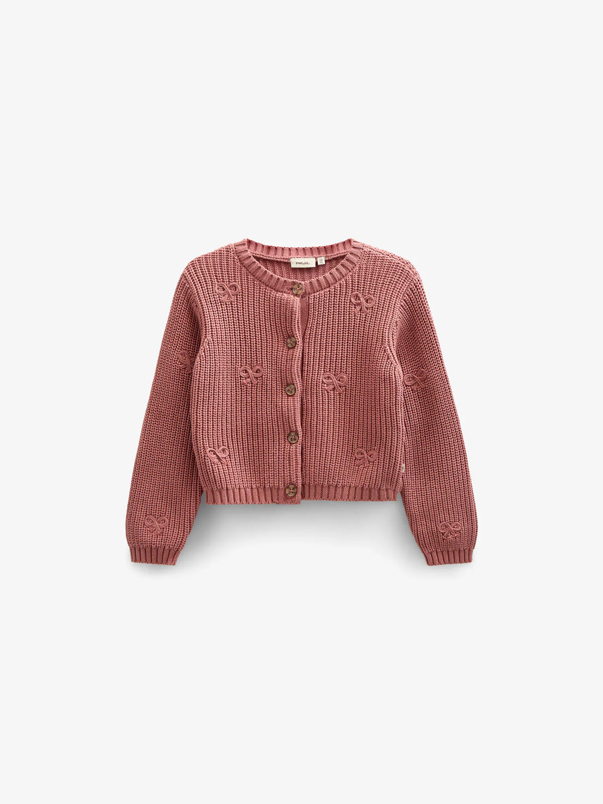 Gebreid katoenen vest met strikjes - Kids - Old Rose | 100792 Freya - Image 2
