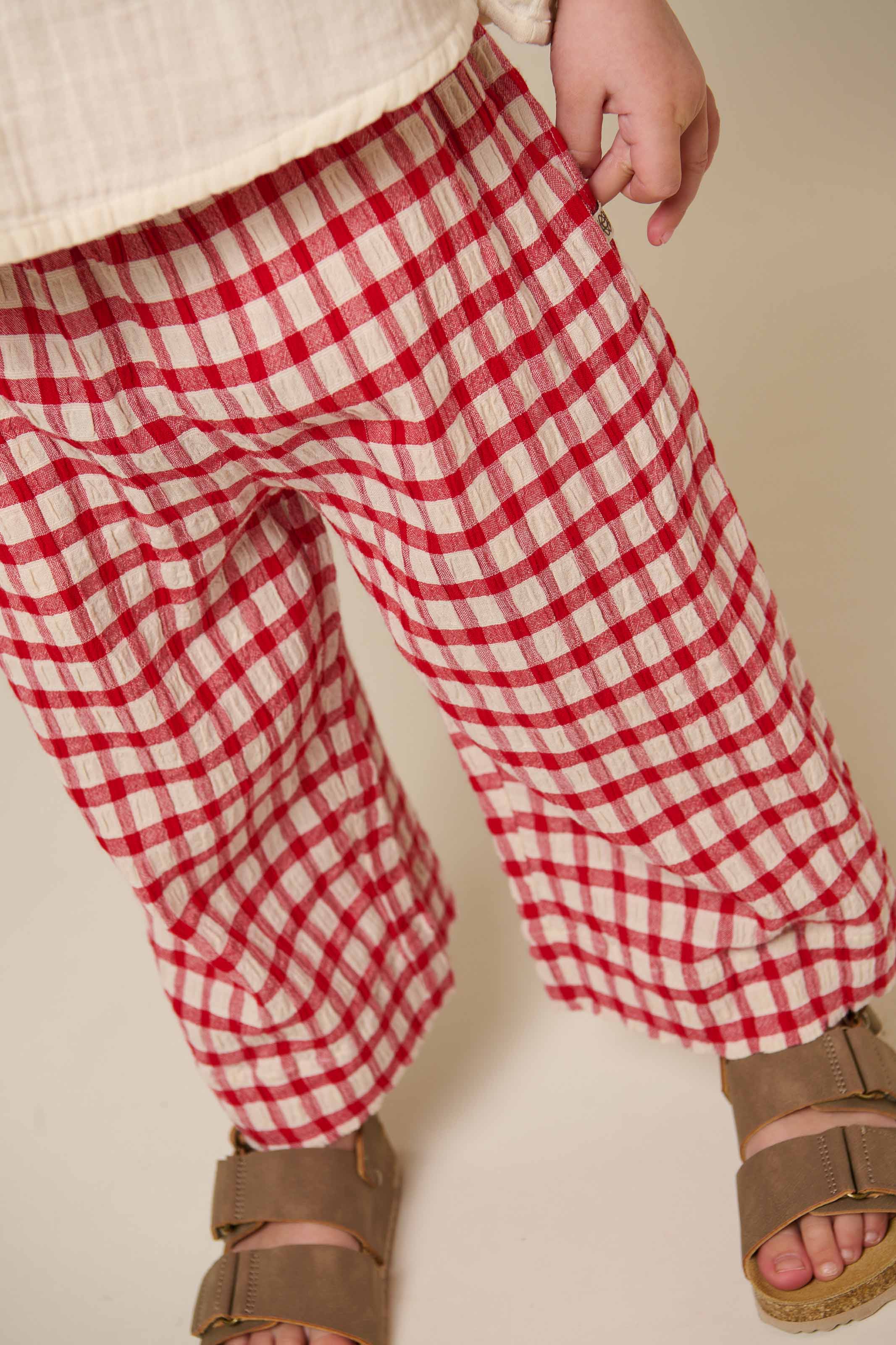 Geruite Katoenen Broek - Kids - Cherry Red | 100906 Bonnie - Image 3