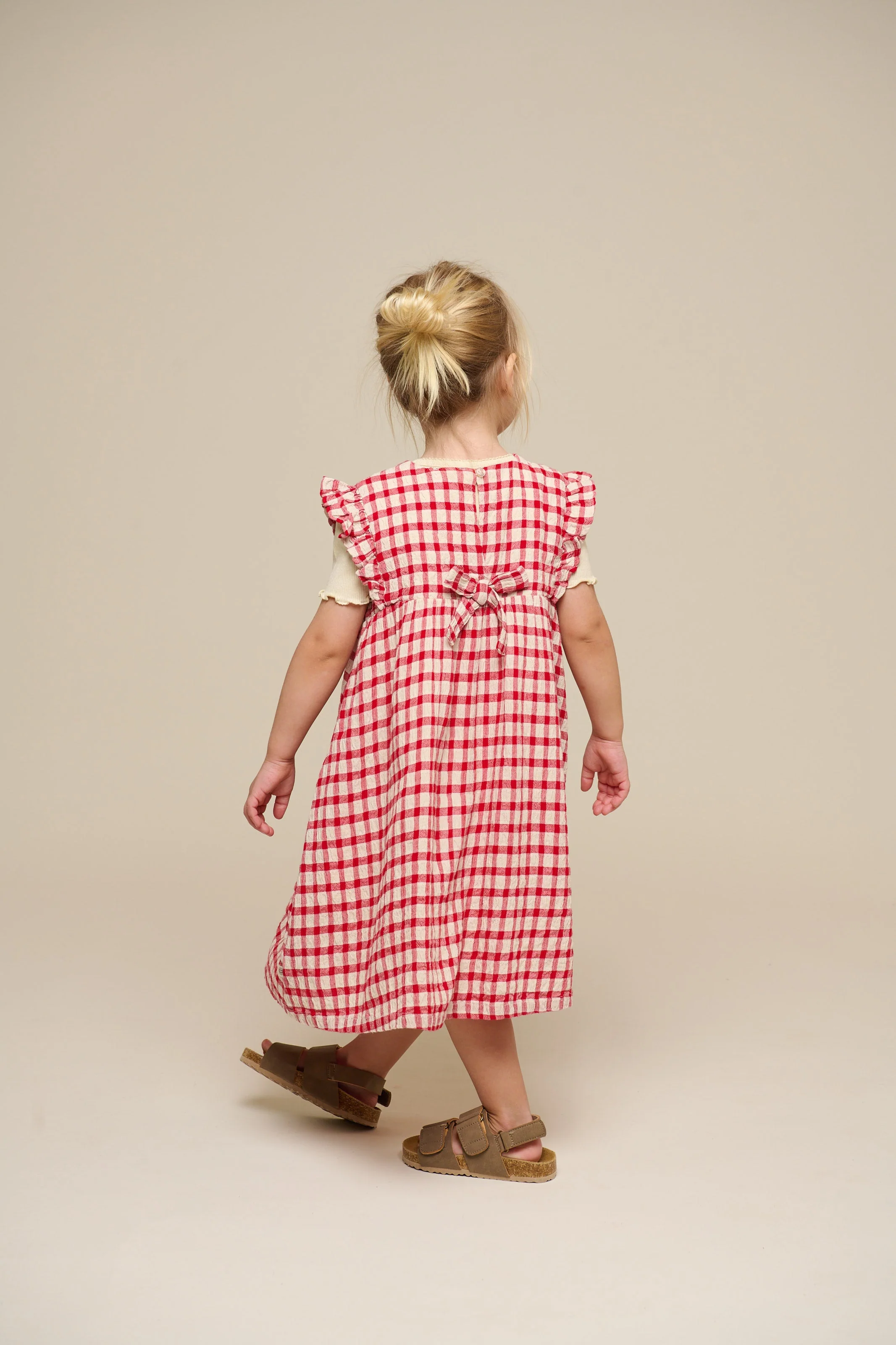 Geruite Katoenen Jurk - Kids - Cherry Red | 100904 Bonnie