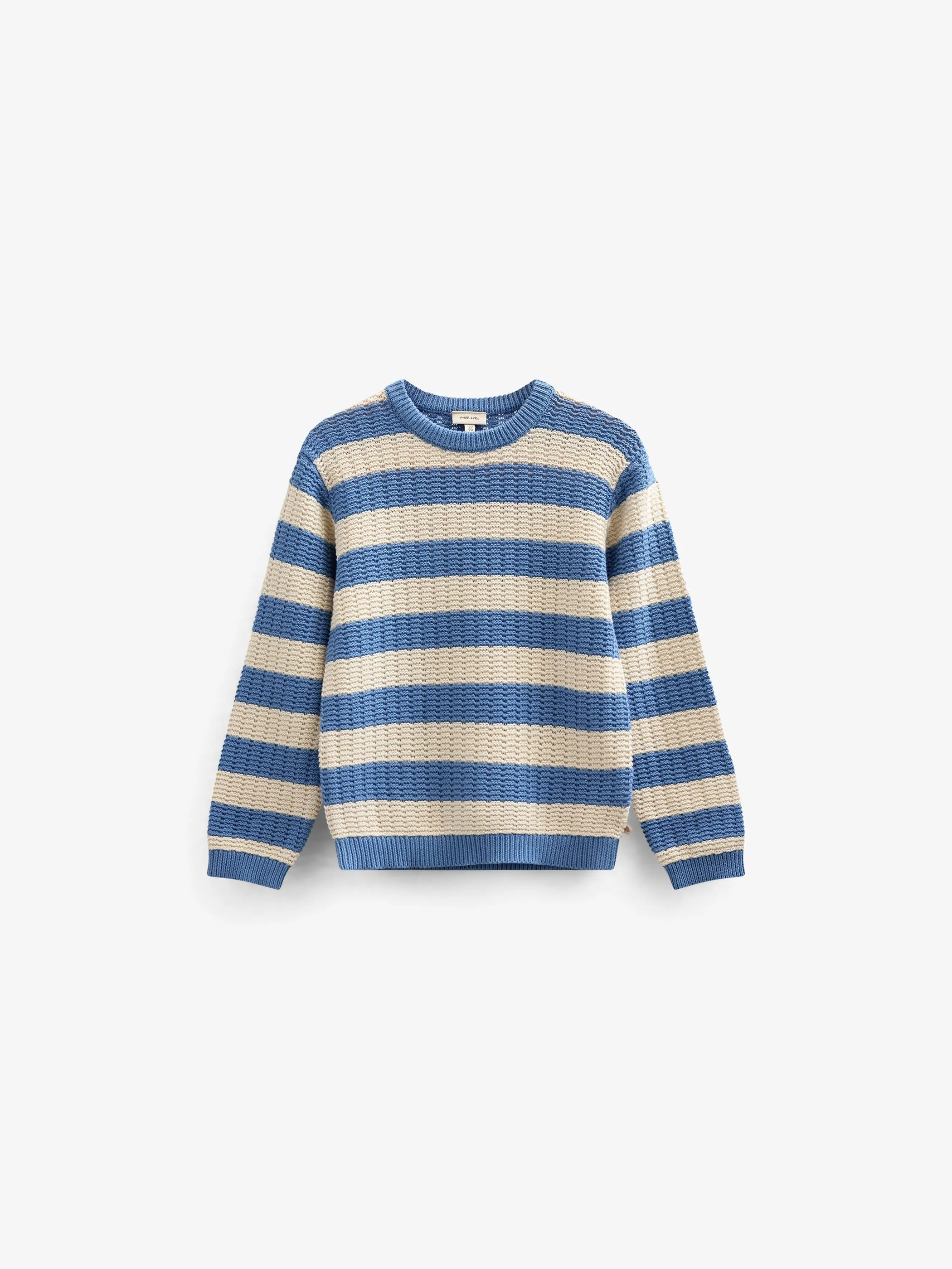 Gestreept Gebreid - Tween - Dusty Blue / Offwhite | 101284 Brady - Image 2
