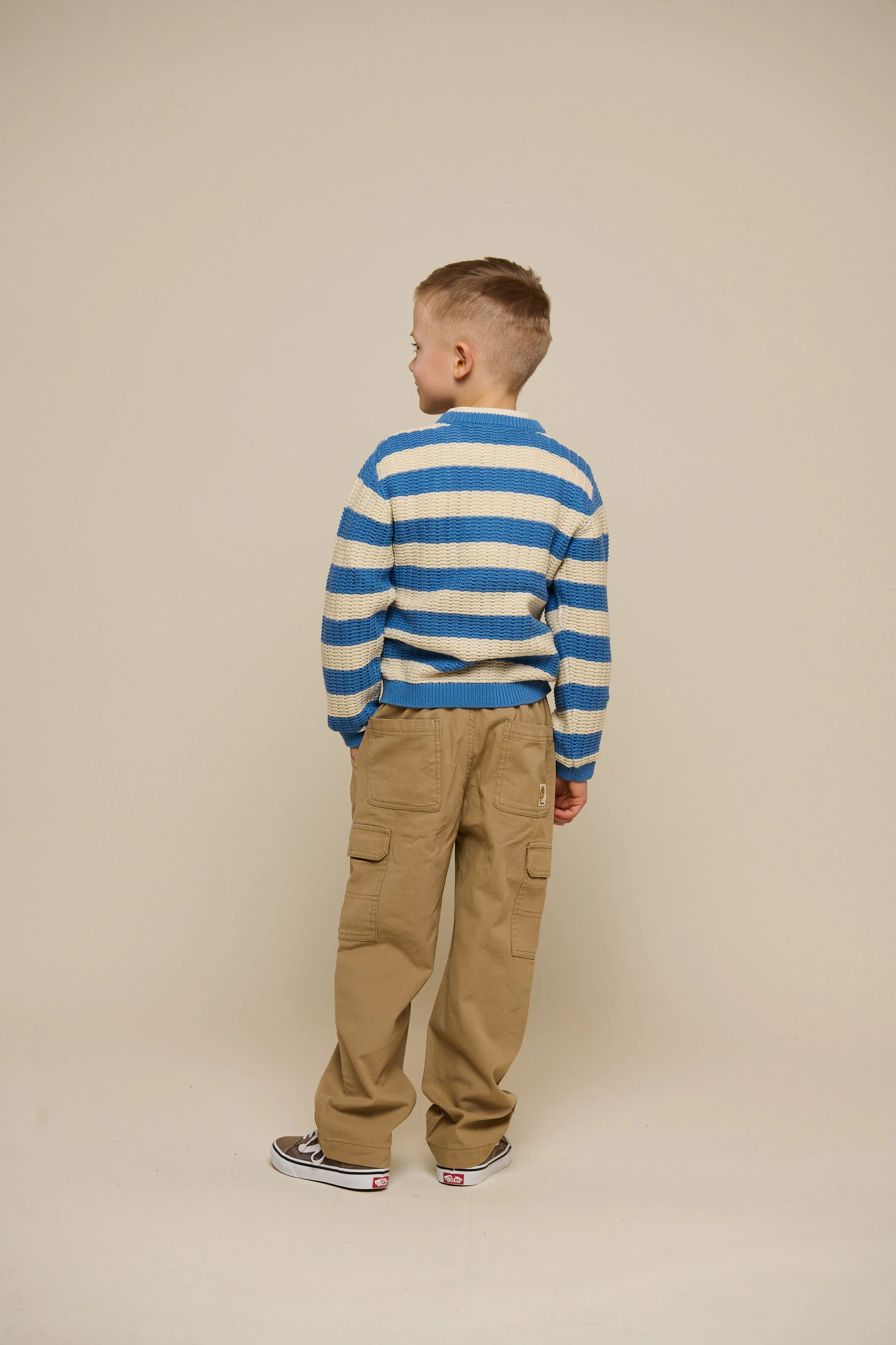 Gestreept Gebreid - Tween - Dusty Blue / Offwhite | 101284 Brady - Image 5