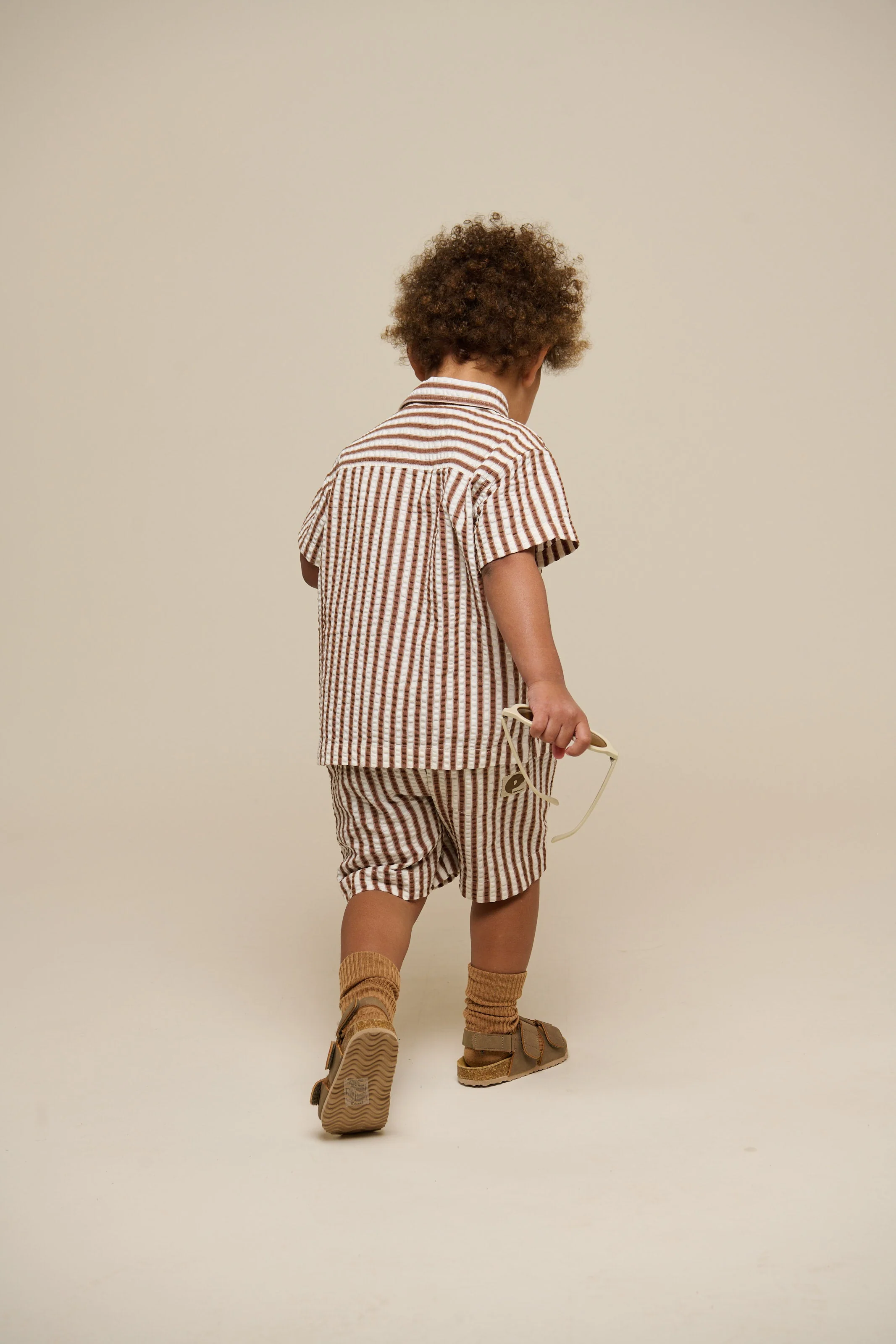 Gestreept seersucker overhemd - Kids - Brown | 101185 Frank - Image 3