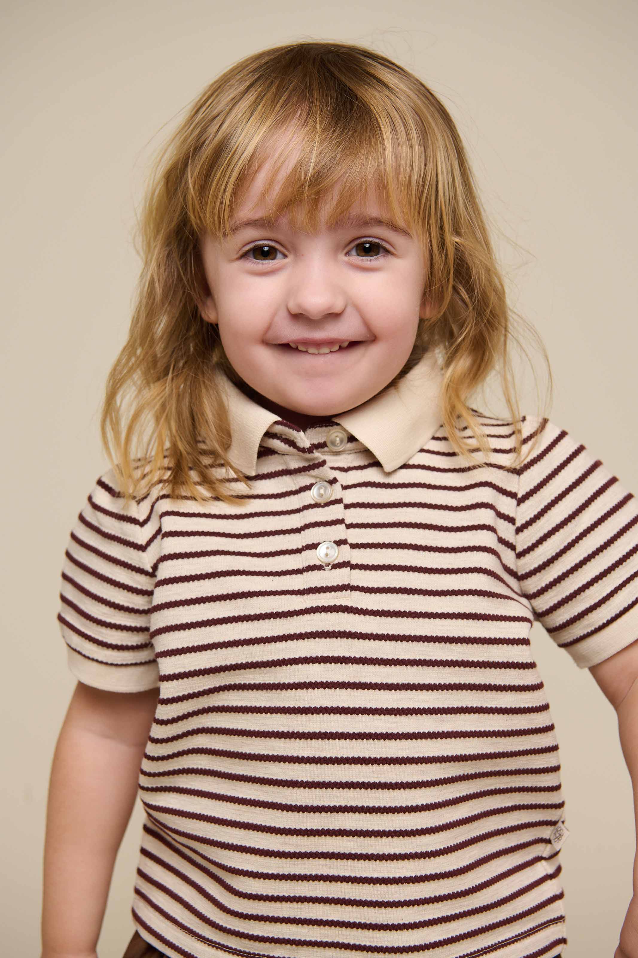 Gestreepte Jersey Polo - Kids - Brown | 101004 Emmie - Image 3
