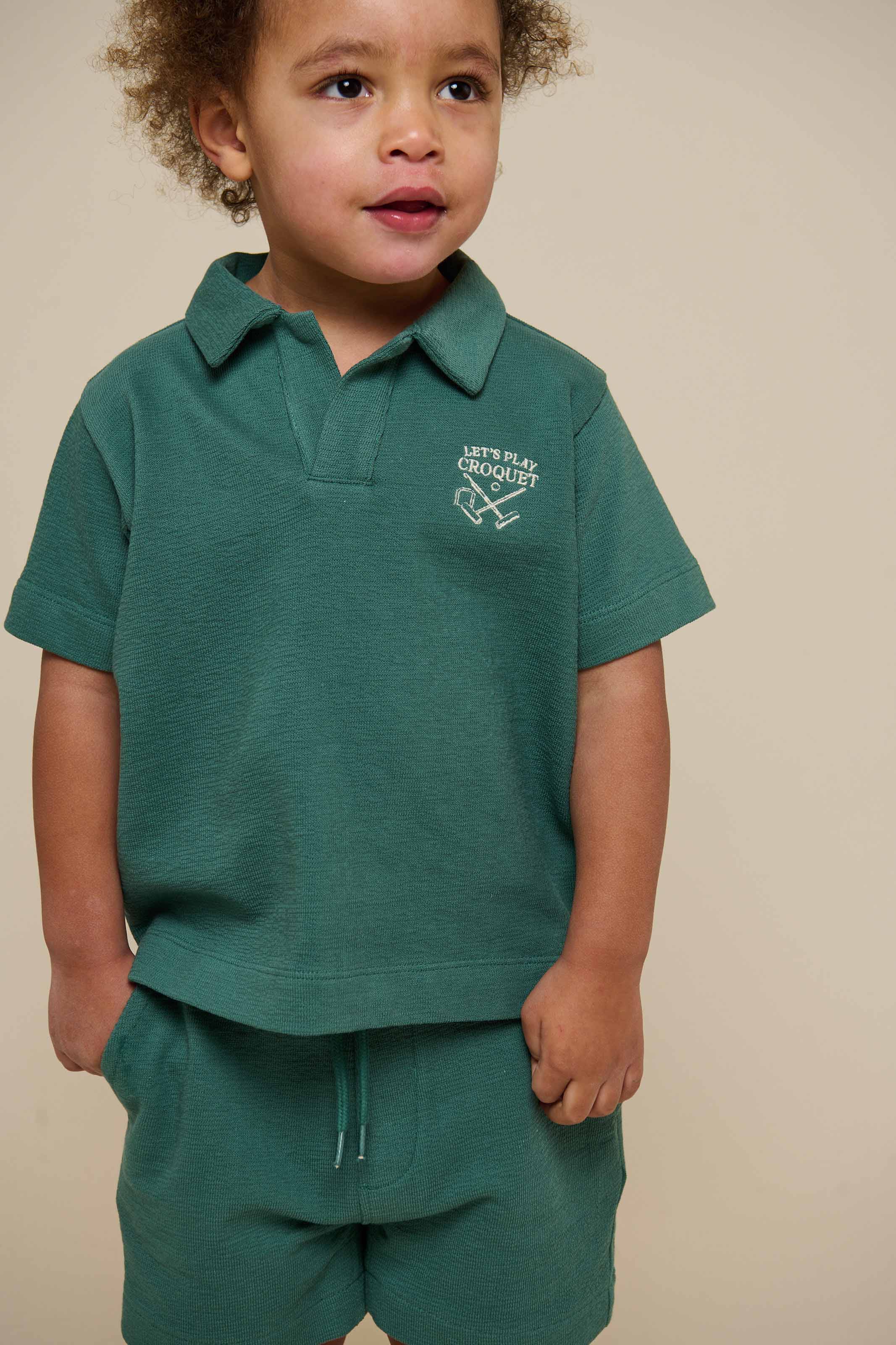Gestructureerd Jersey Polo T-shirt - Kids - Tropical Green | 101215 Sonny - Image 3