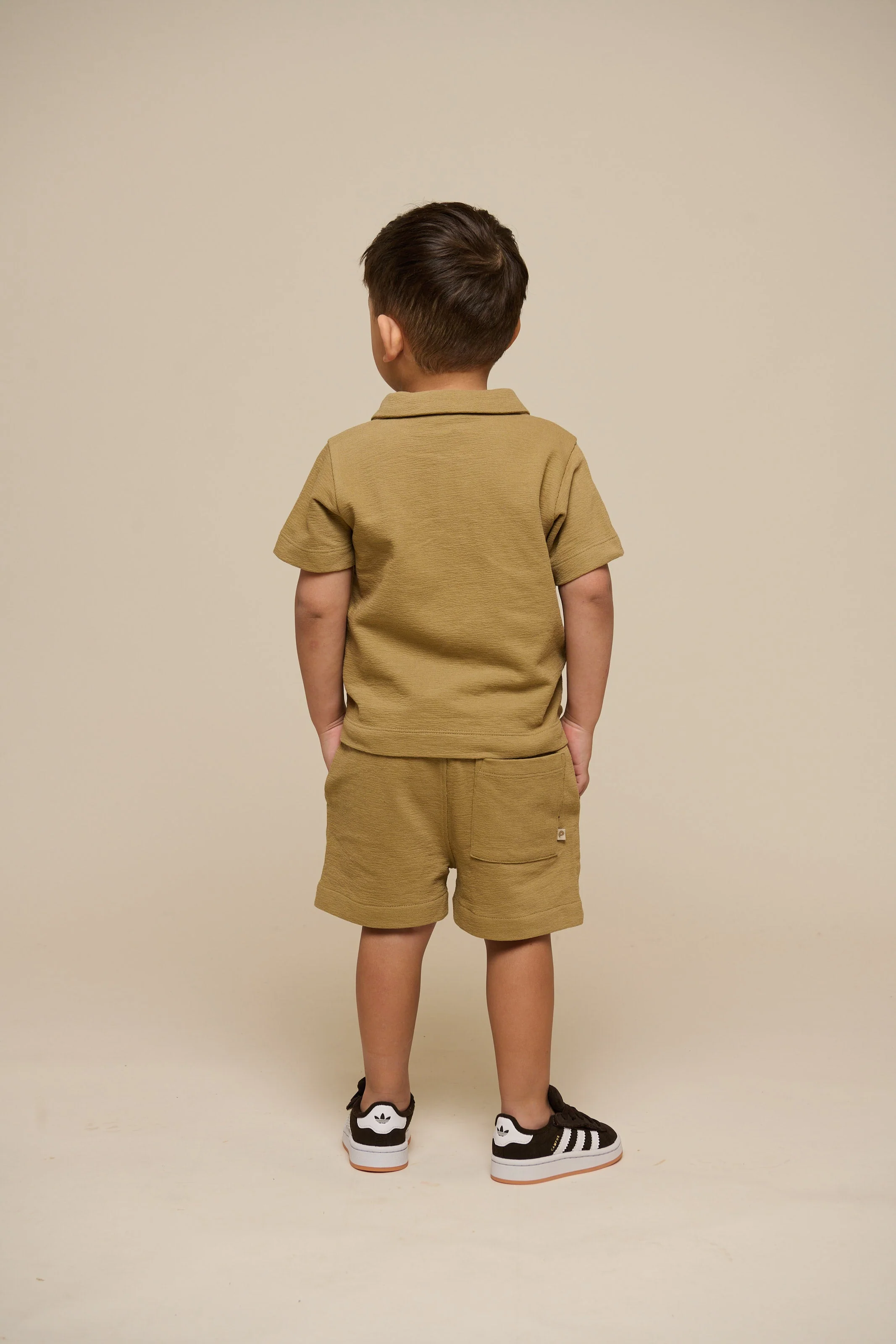 Getextureerde jerseyshorts - Kids - Khaki | 101221 Sonny - Image 5