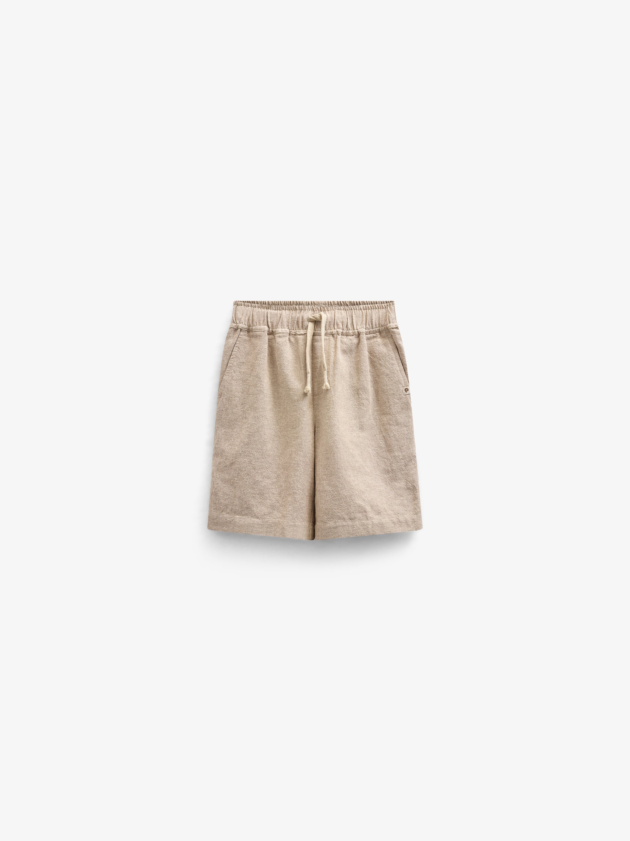 Geweven katoenen shorts met structuur - Kids - Sand | 101197 Walter - Image 2