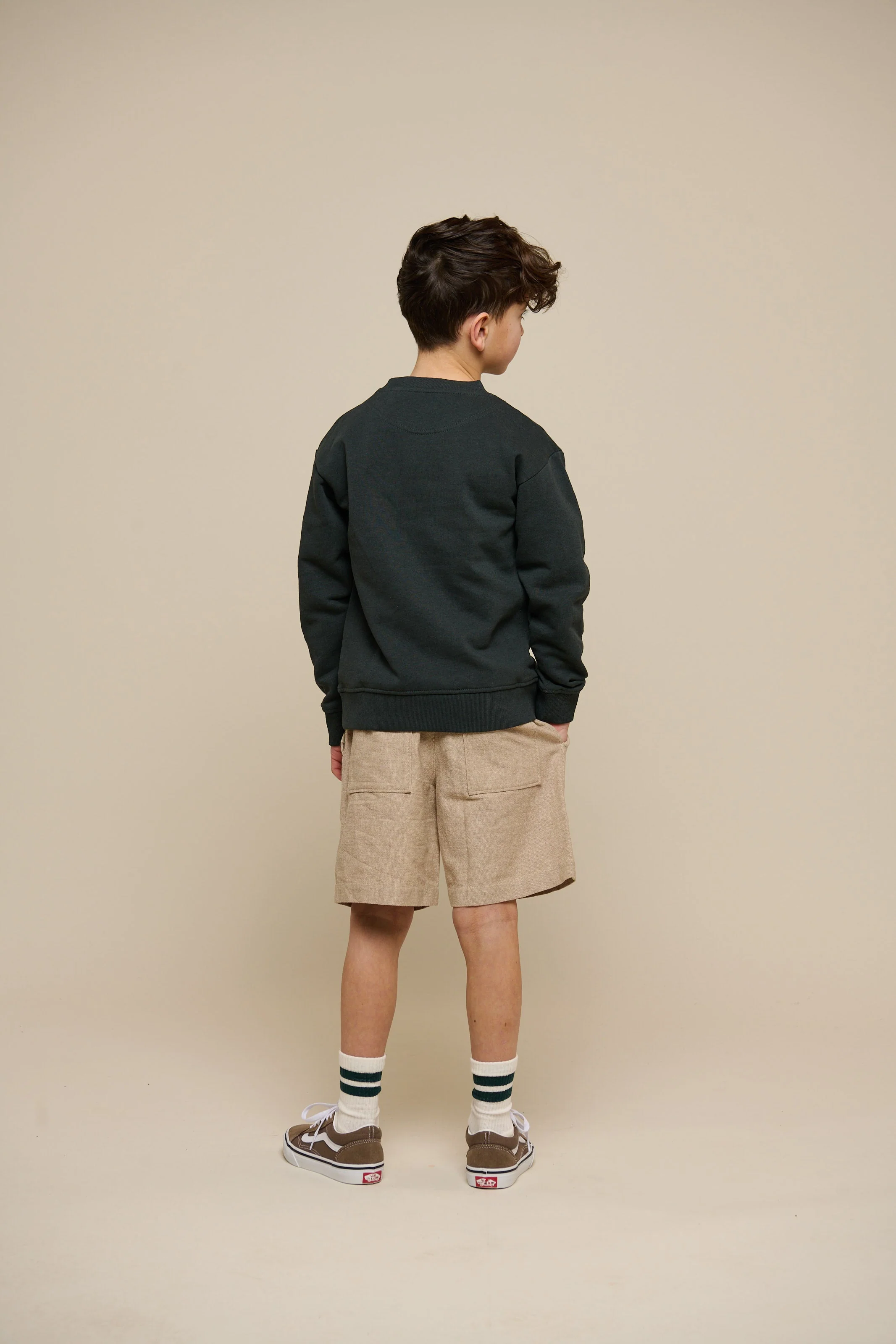 Geweven katoenen shorts met structuur - Tween - Sand | 101198 Walter - Image 3