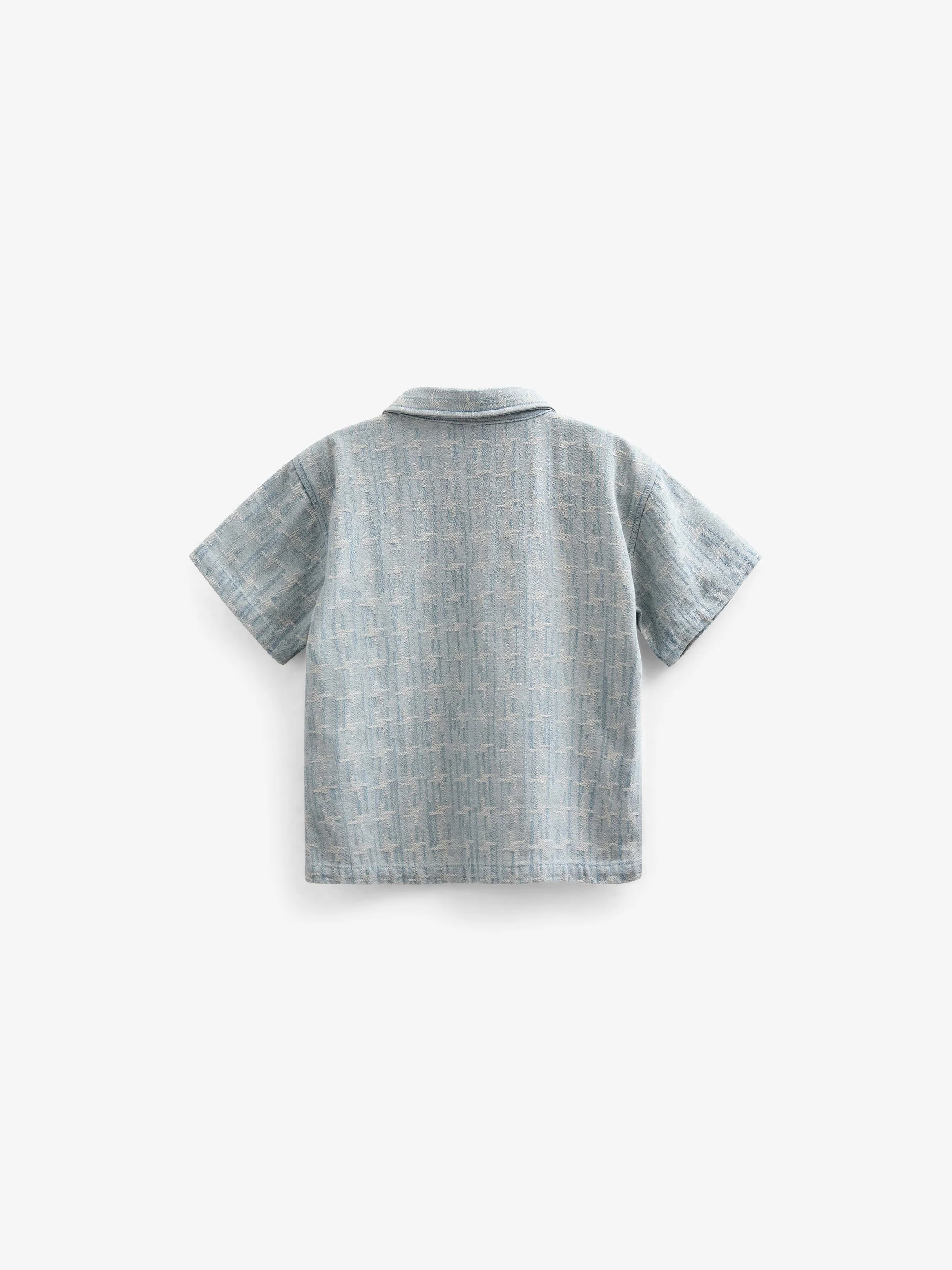 Jacquard denim kortemouw overhemdjack - Kids - Blue Denim | 101060 Kyle - Image 4
