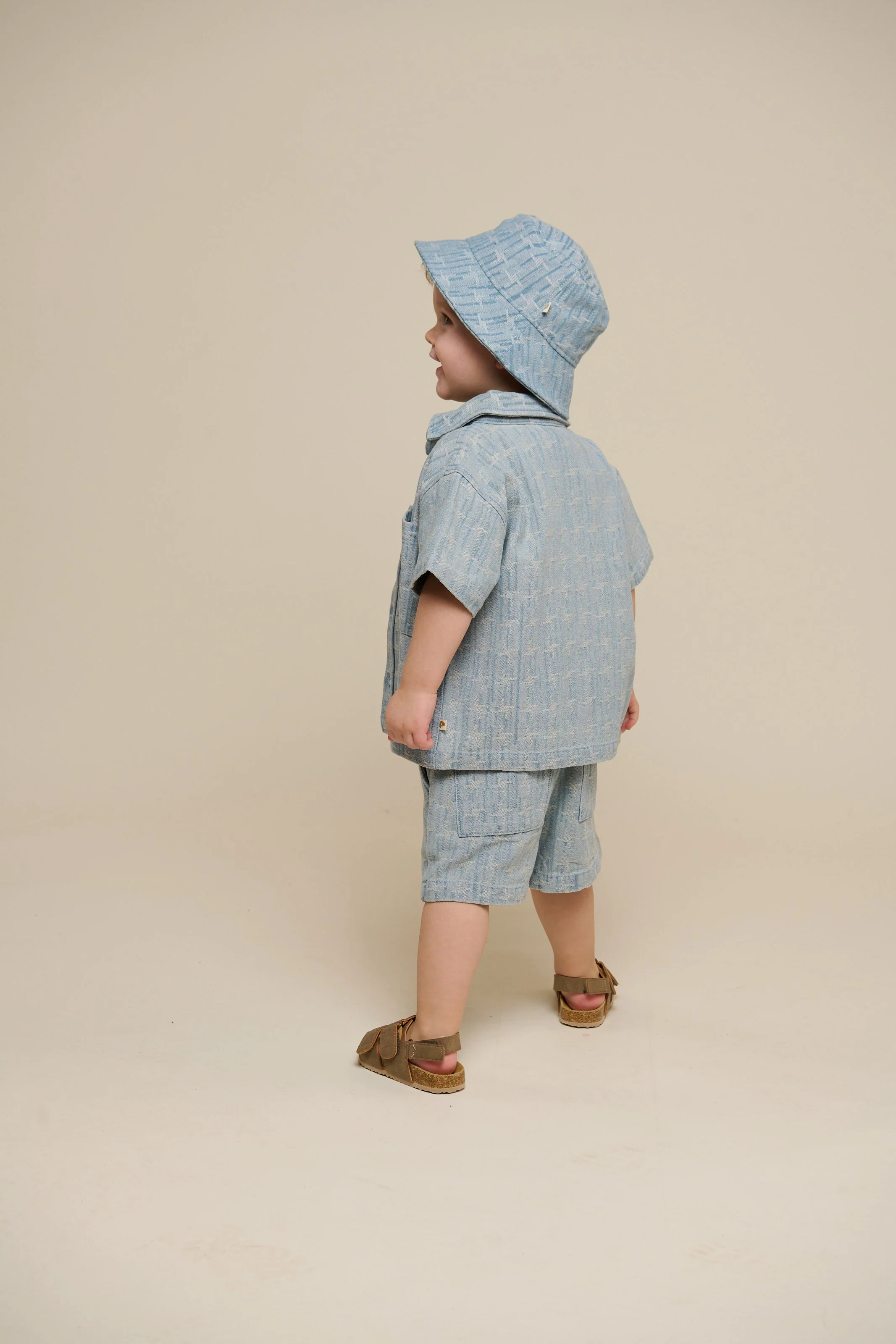 Jacquard denim kortemouw overhemdjack - Kids - Blue Denim | 101060 Kyle - Image 5