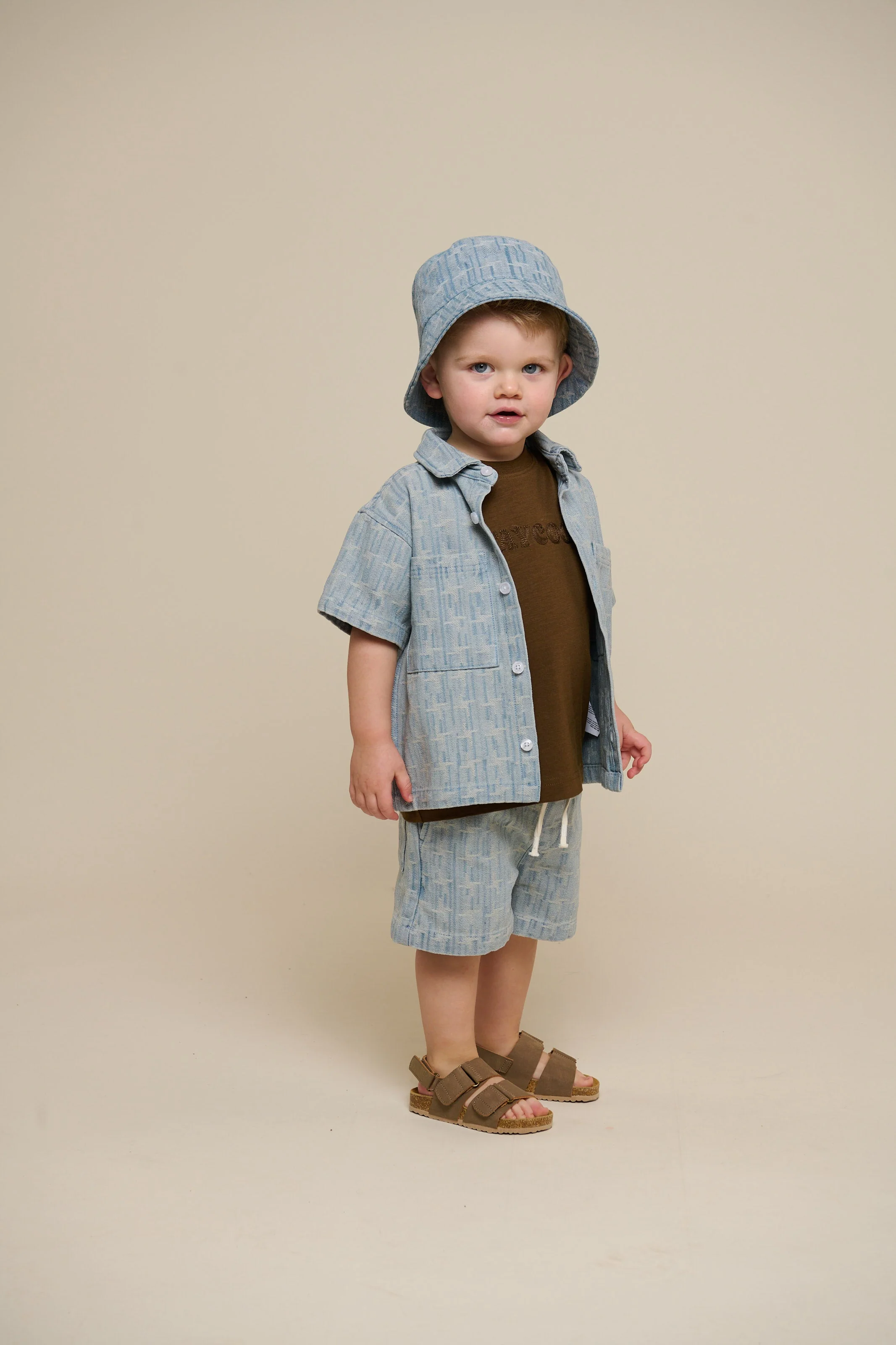 Jacquard denim kortemouw overhemdjack - Kids - Blue Denim | 101060 Kyle - Image 6