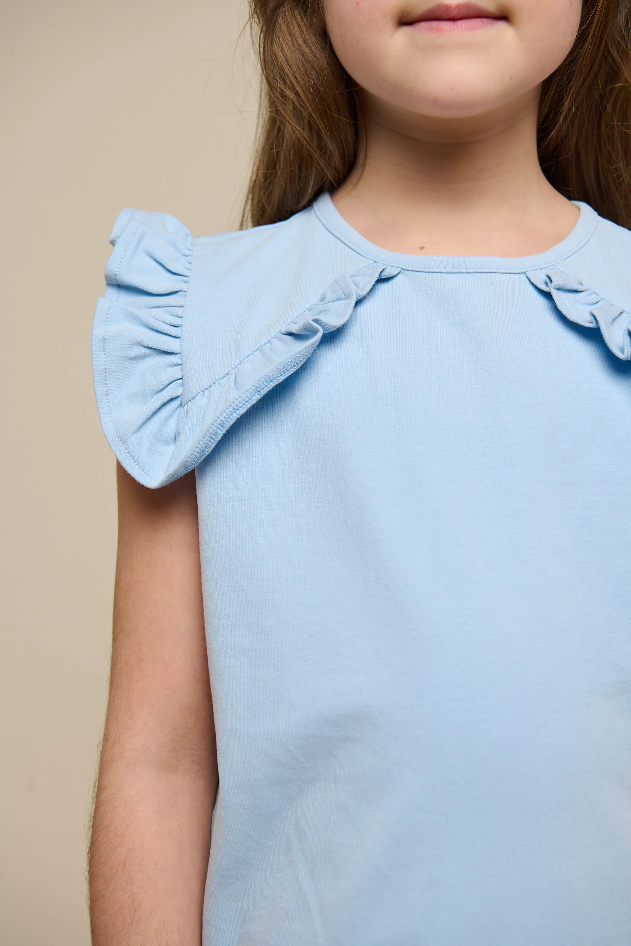 Jersey Top met Ruche - Tween - Powder Blue | 101268 Selma - Image 3