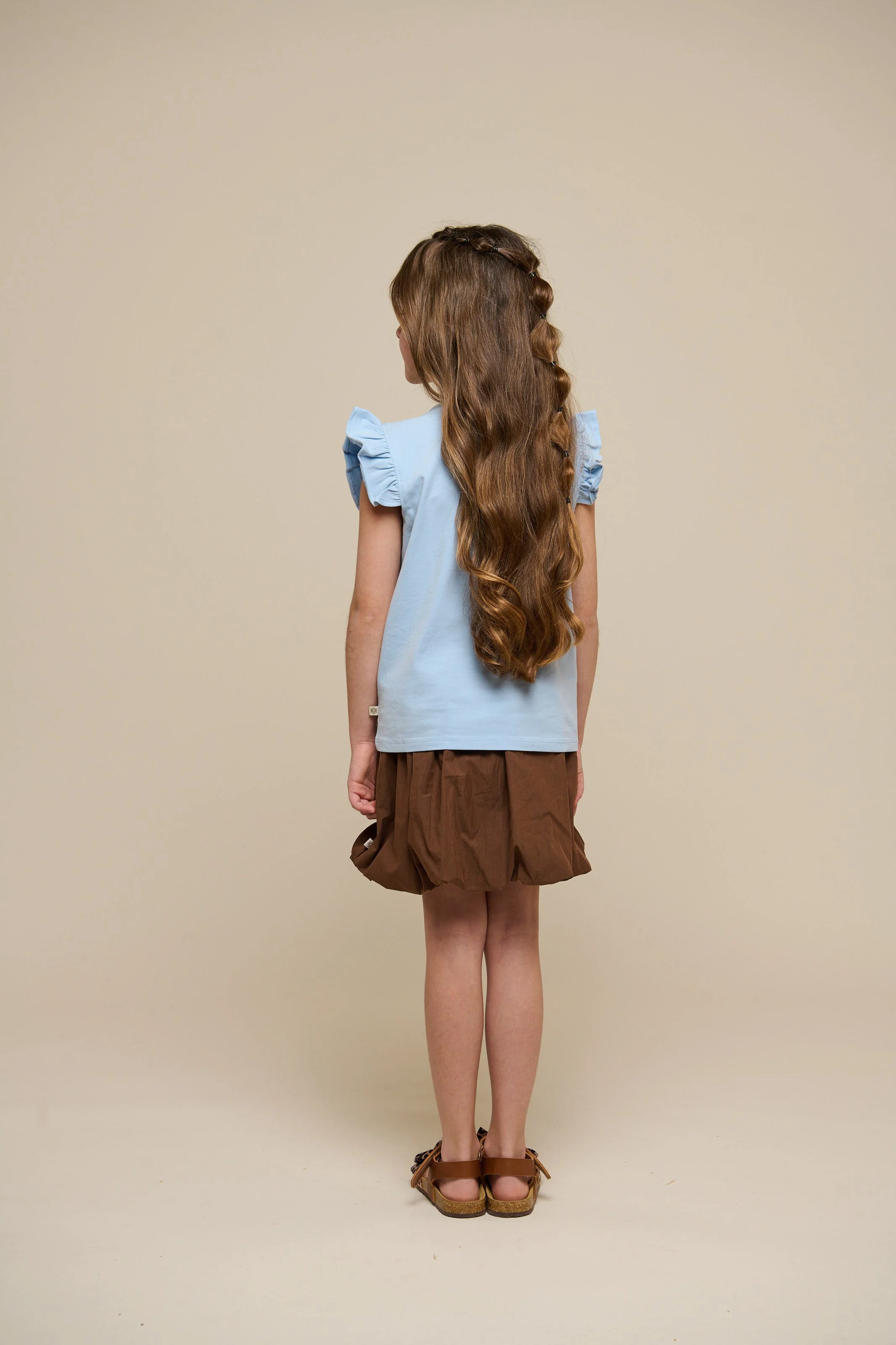 Jersey Top met Ruche - Tween - Powder Blue | 101268 Selma - Image 5