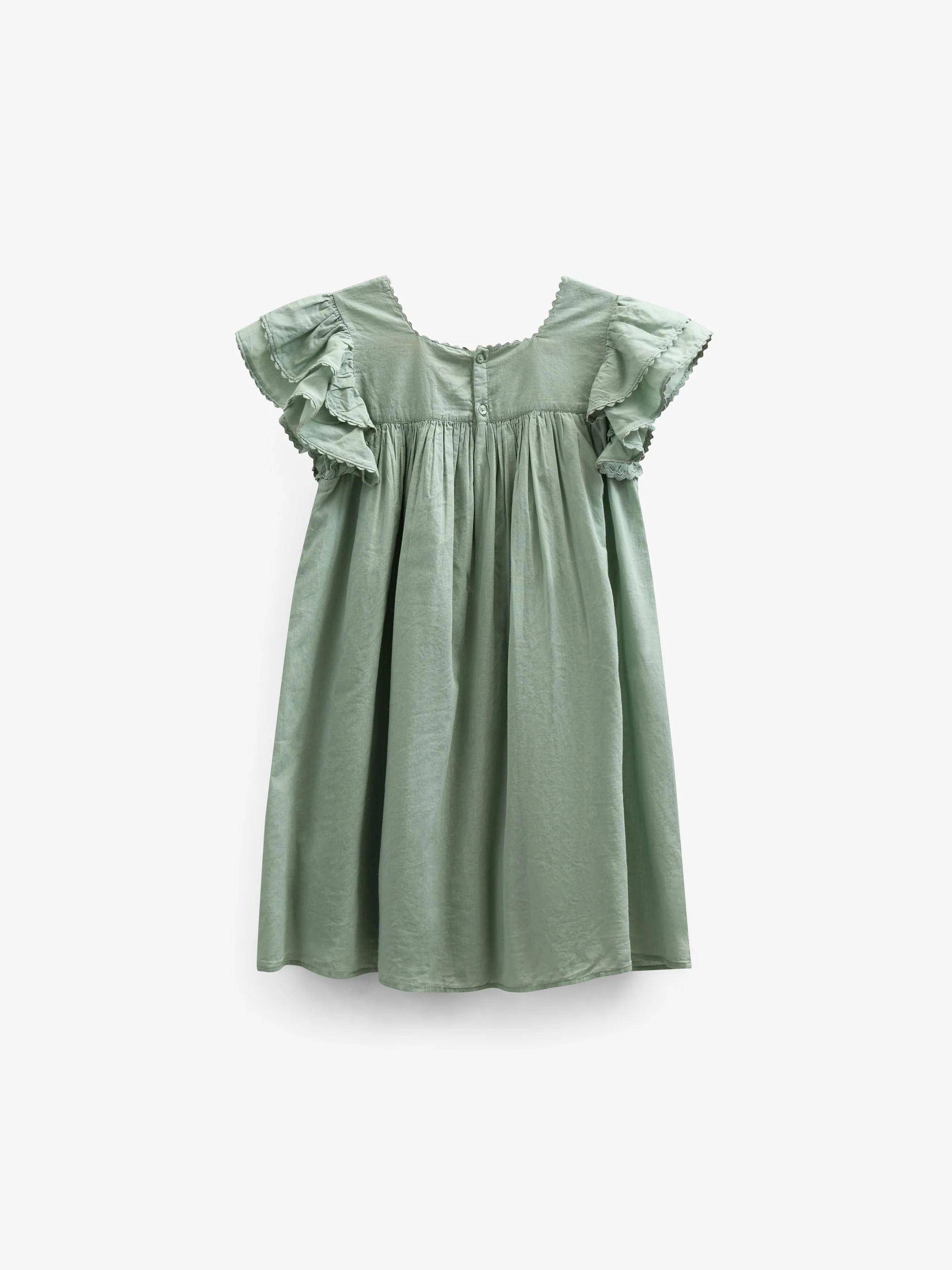 Katoenen jurk met Ric Rac Ruche - Kids - Dusty Green | 101035 Alma - Image 4