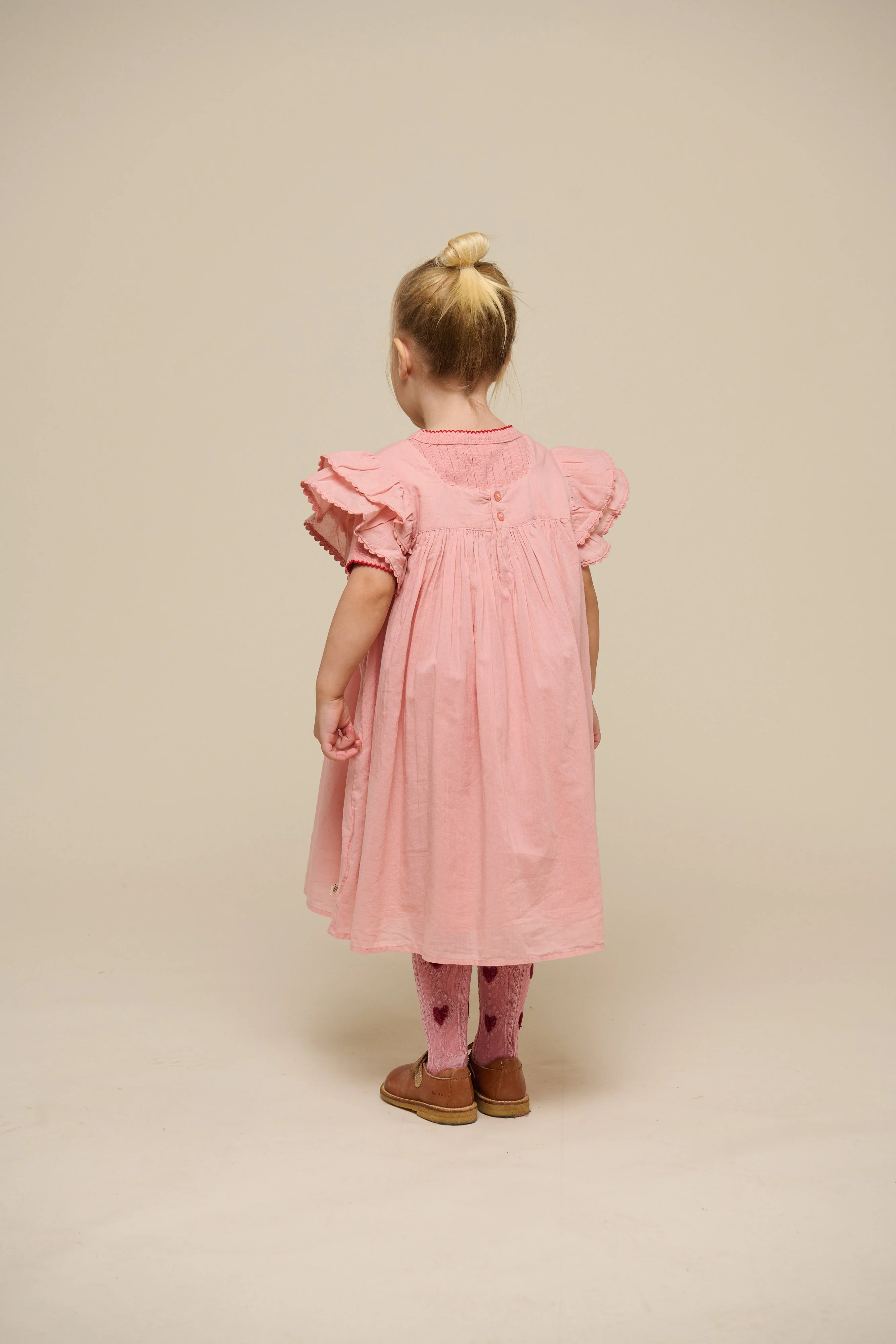 Katoenen jurk met Ric Rac Ruche - Kids - Rose Tan | 101034 Alma - Image 5