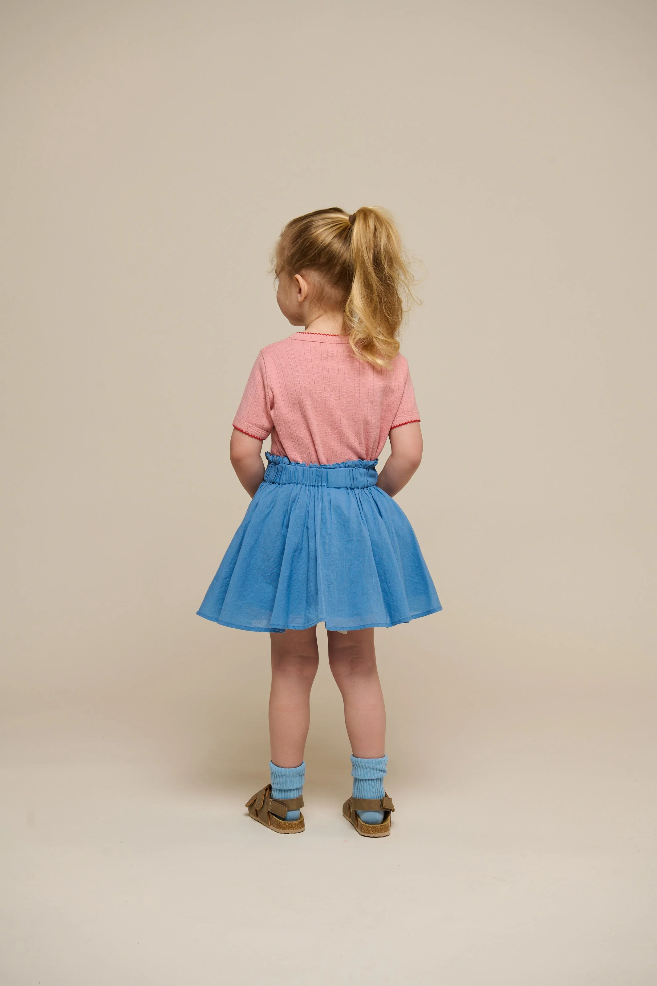 Katoenen rok met Ric Rac ruche - Kids - Dusty Blue | 101039 Alma - Image 5