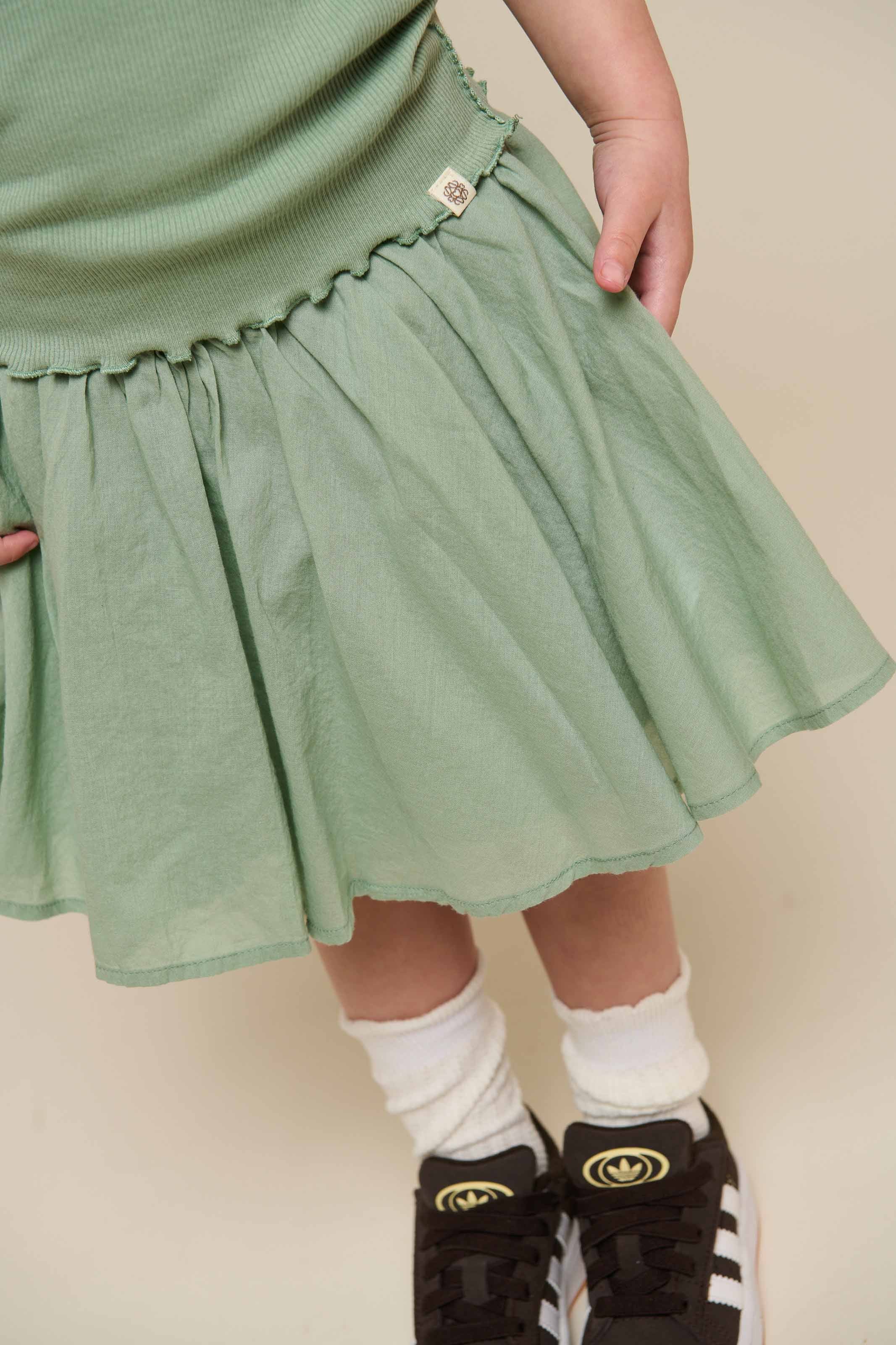Katoenen rok met Ric Rac Ruche - Kids - Dusty Green | 101038 Alma - Image 3