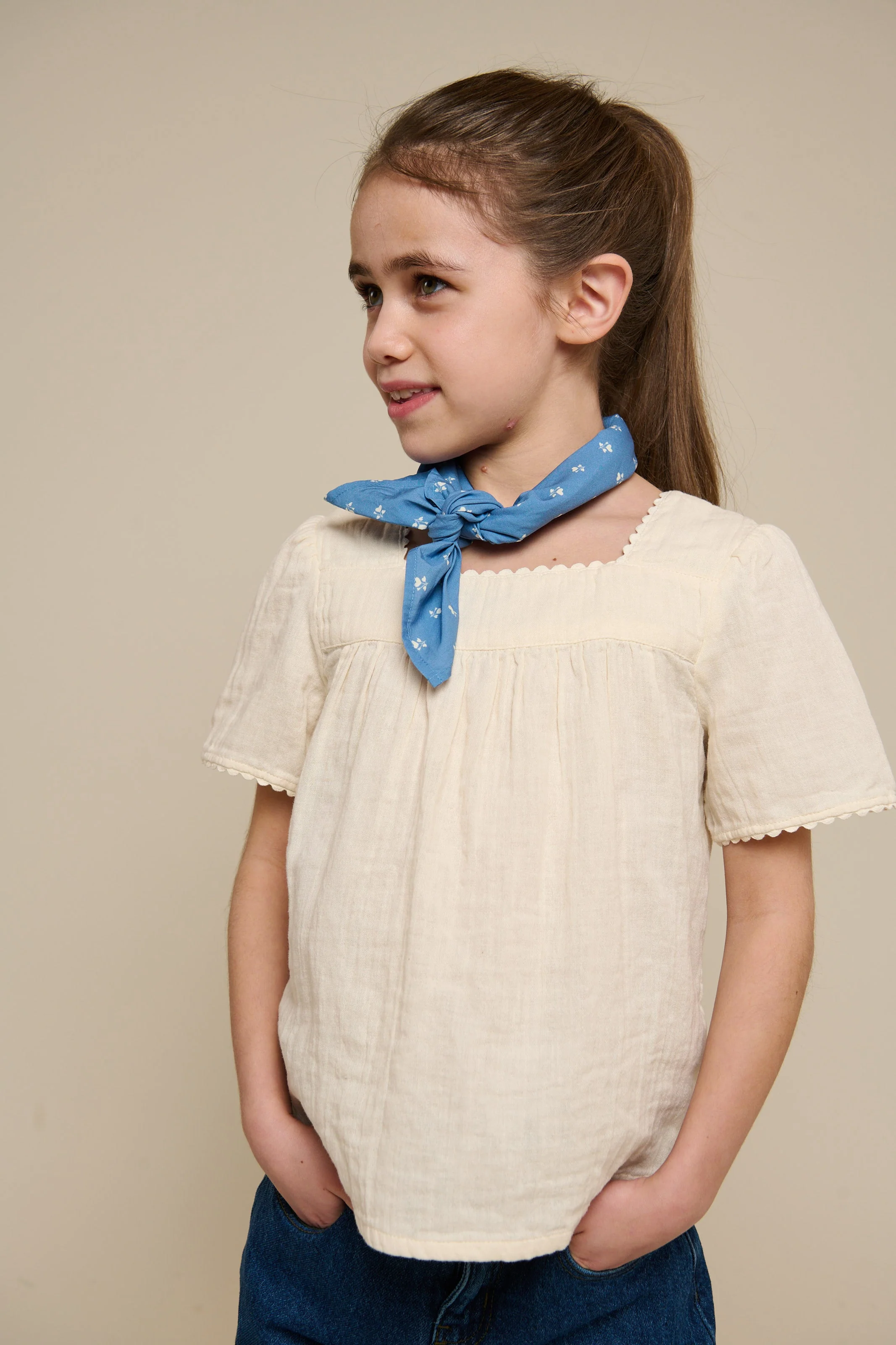 Korte mouwen blouse van gaas - Tween - Off White | 100919 Jasmine - Image 3