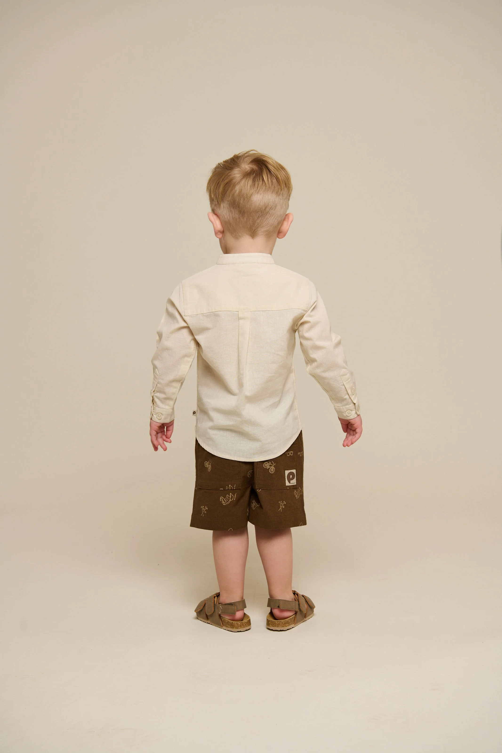 Linnenmix overhemd met mandarijnkraag - Kids - Offwhite | 101201 Lucca - Image 5
