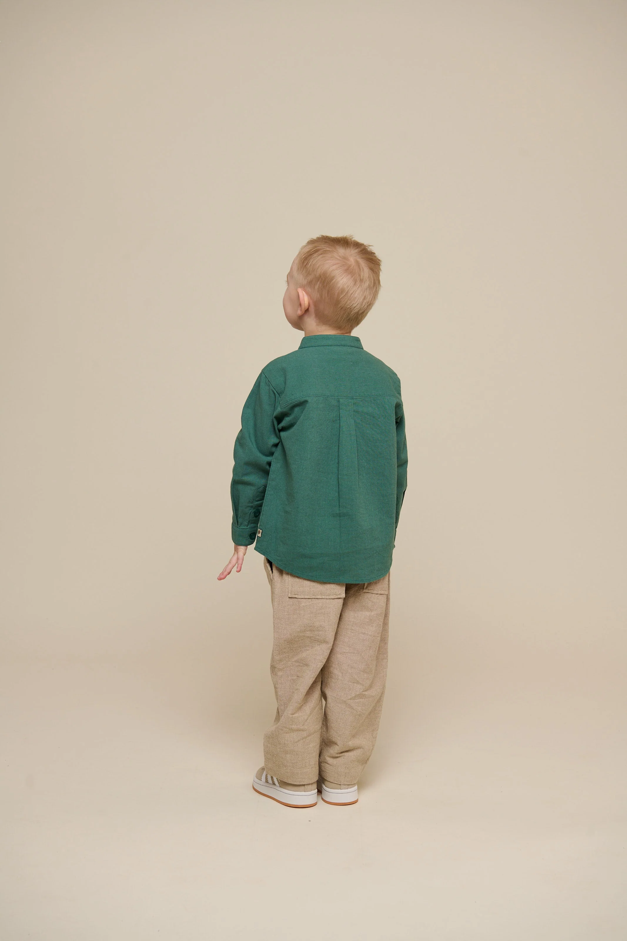 Linnenmix overhemd met mandarijnkraag - Kids - Tropical Green | 101203 Lucca - Image 6