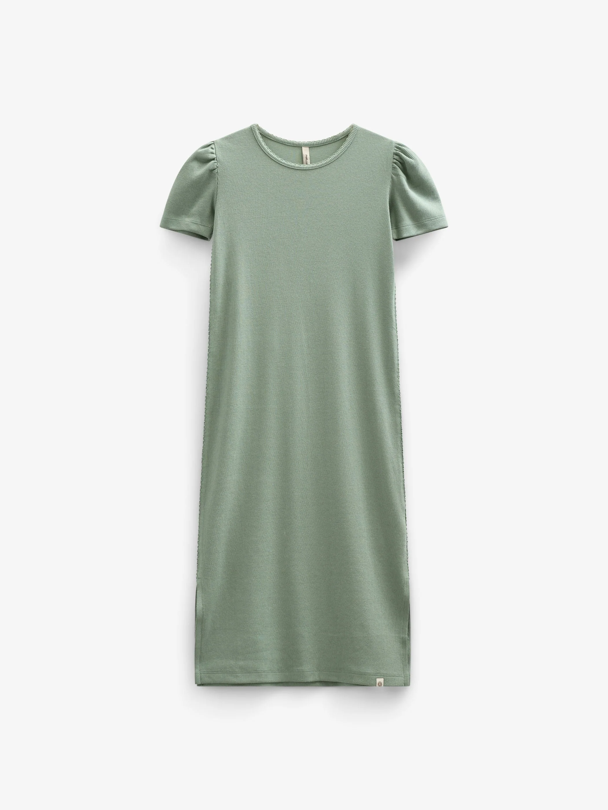 Modal Rib Lang T-shirt Jurk - Tween - Dusty Green | 101295 Lottie - Image 2