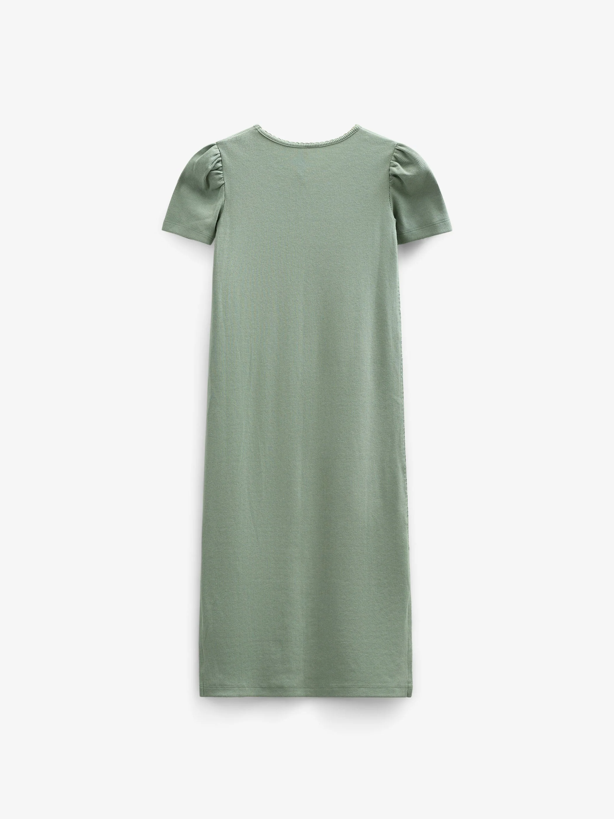 Modal Rib Lang T-shirt Jurk - Tween - Dusty Green | 101295 Lottie - Image 4
